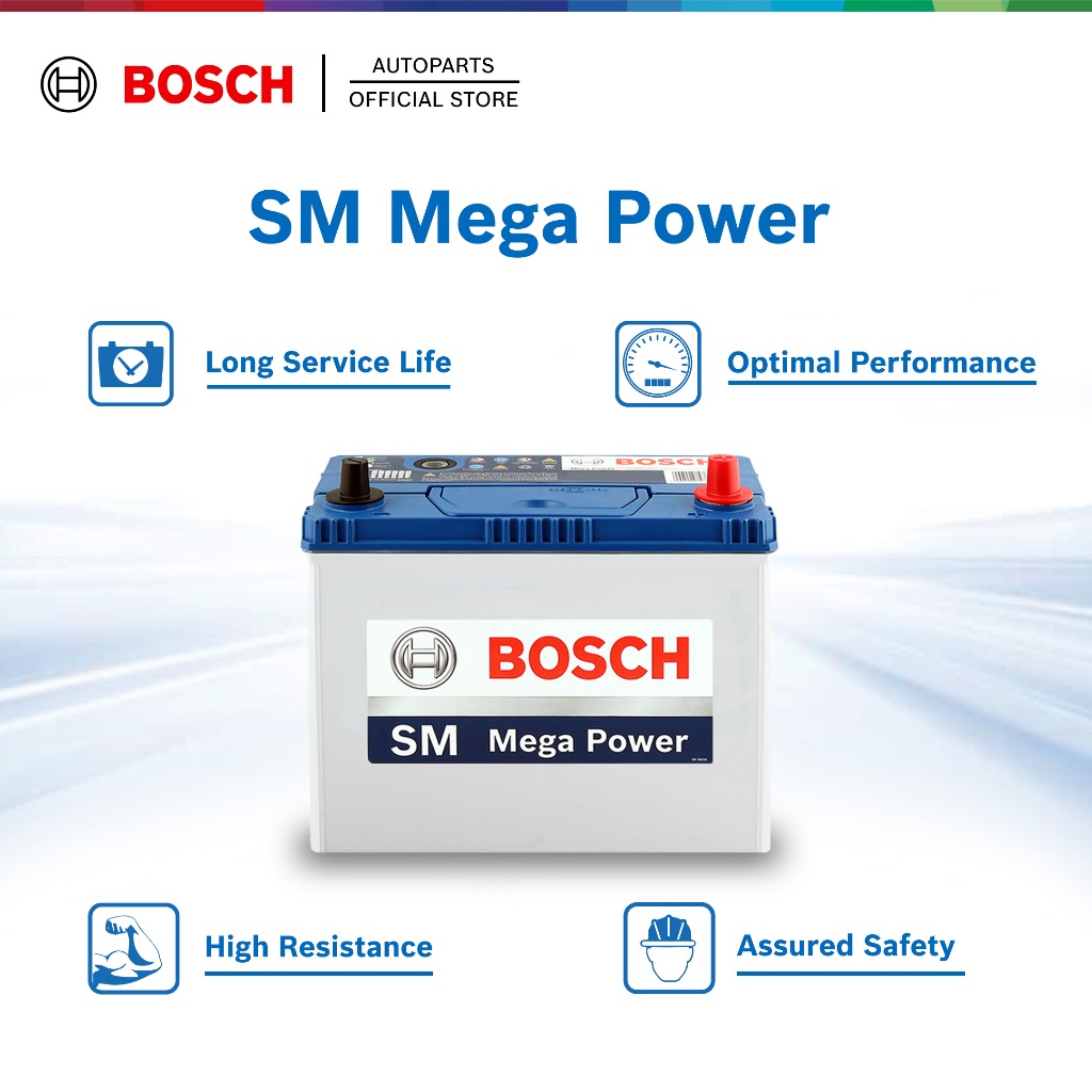 [DELIVERY ONLY] Bosch SM Mega Power Car Battery NS70L NS70R 90D26L 90D26R