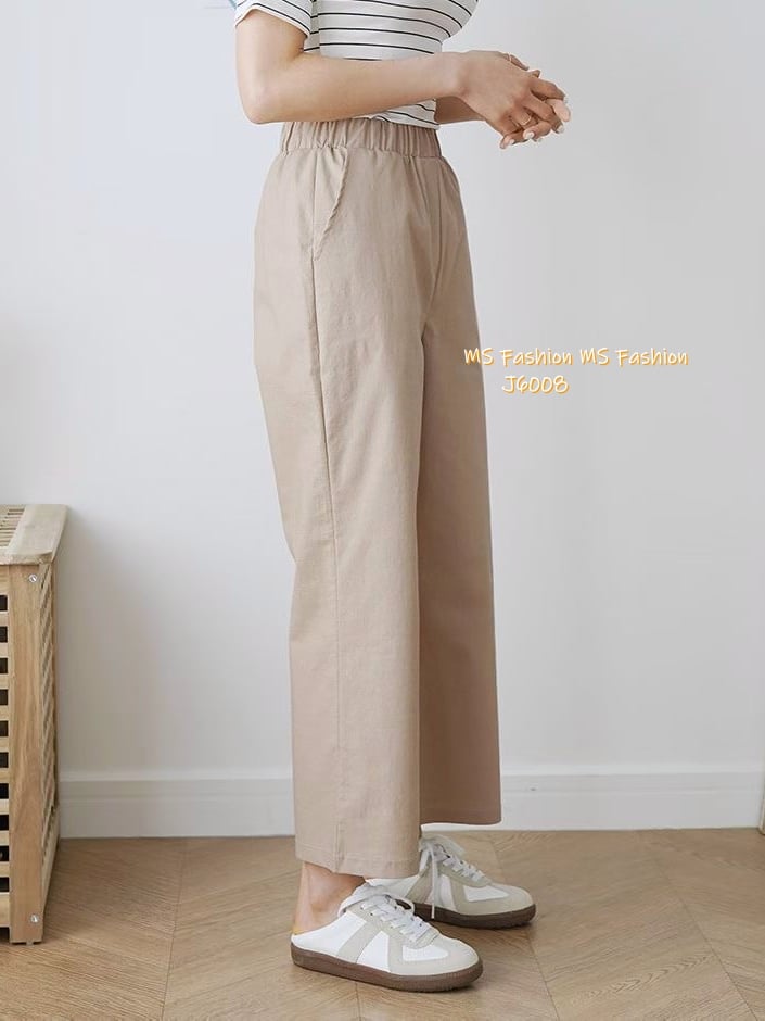 J6008 韓國🇰🇷棉麻直筒褲