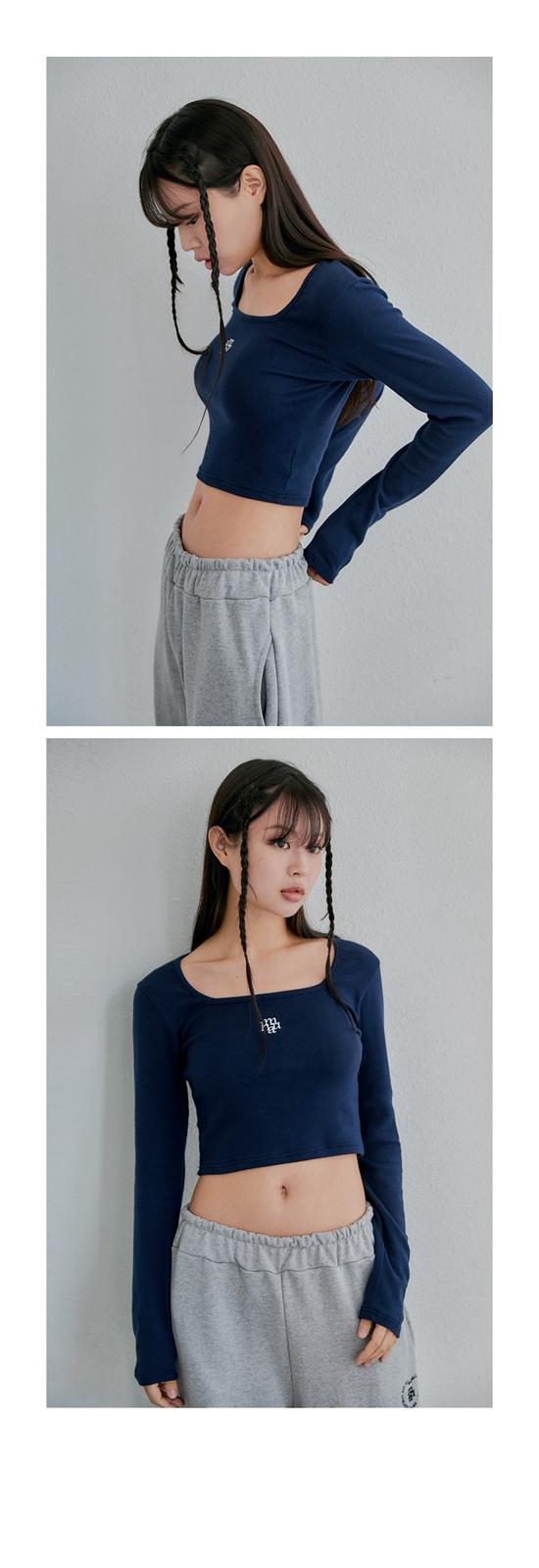 <預訂>🇰🇷MuahMuah Square Neck crop long sleeve