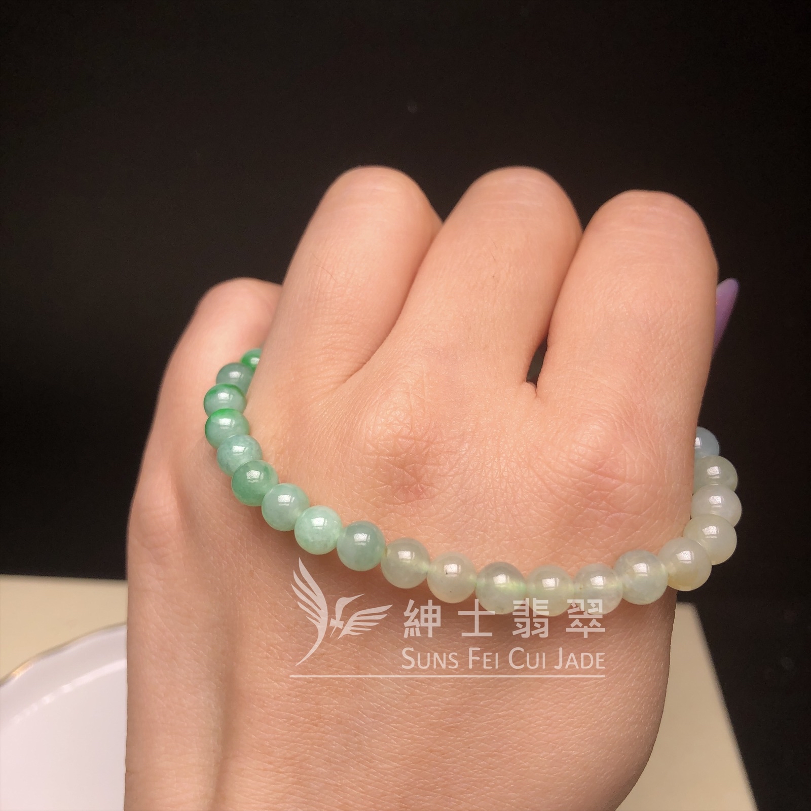 CA00607 漸變冰綠米珠串