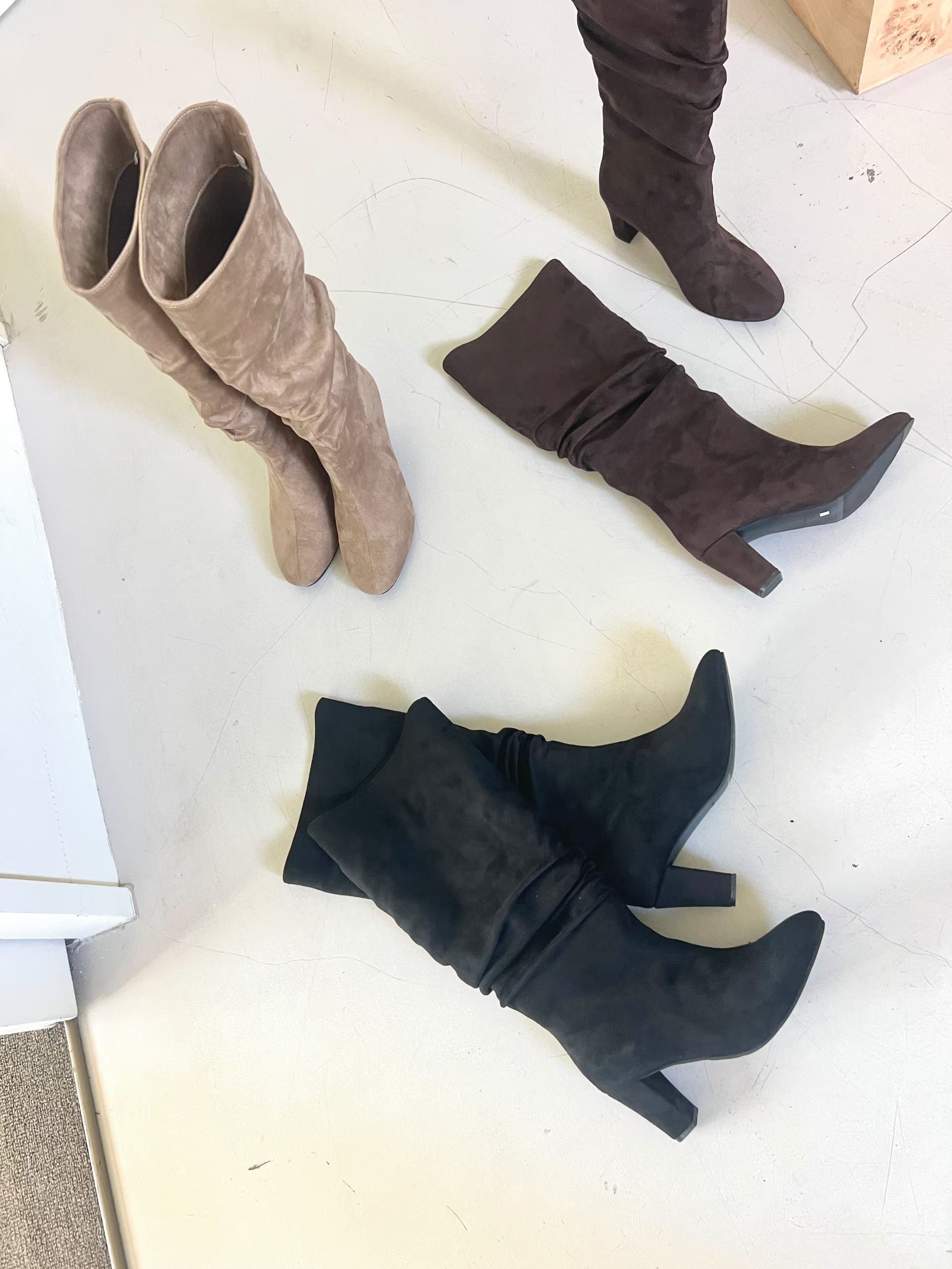 ♥︎ 韓國氣質麂皮絨堆堆 Boot (7cm踭高）
