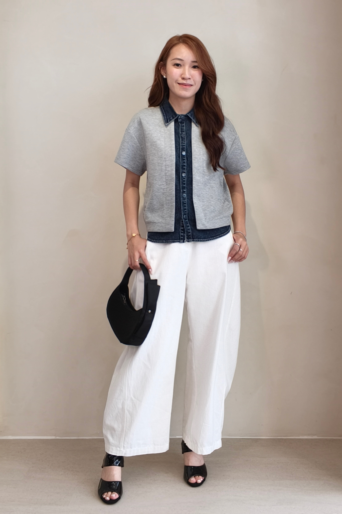 32211 Denim Contrast Comfort Polo Top