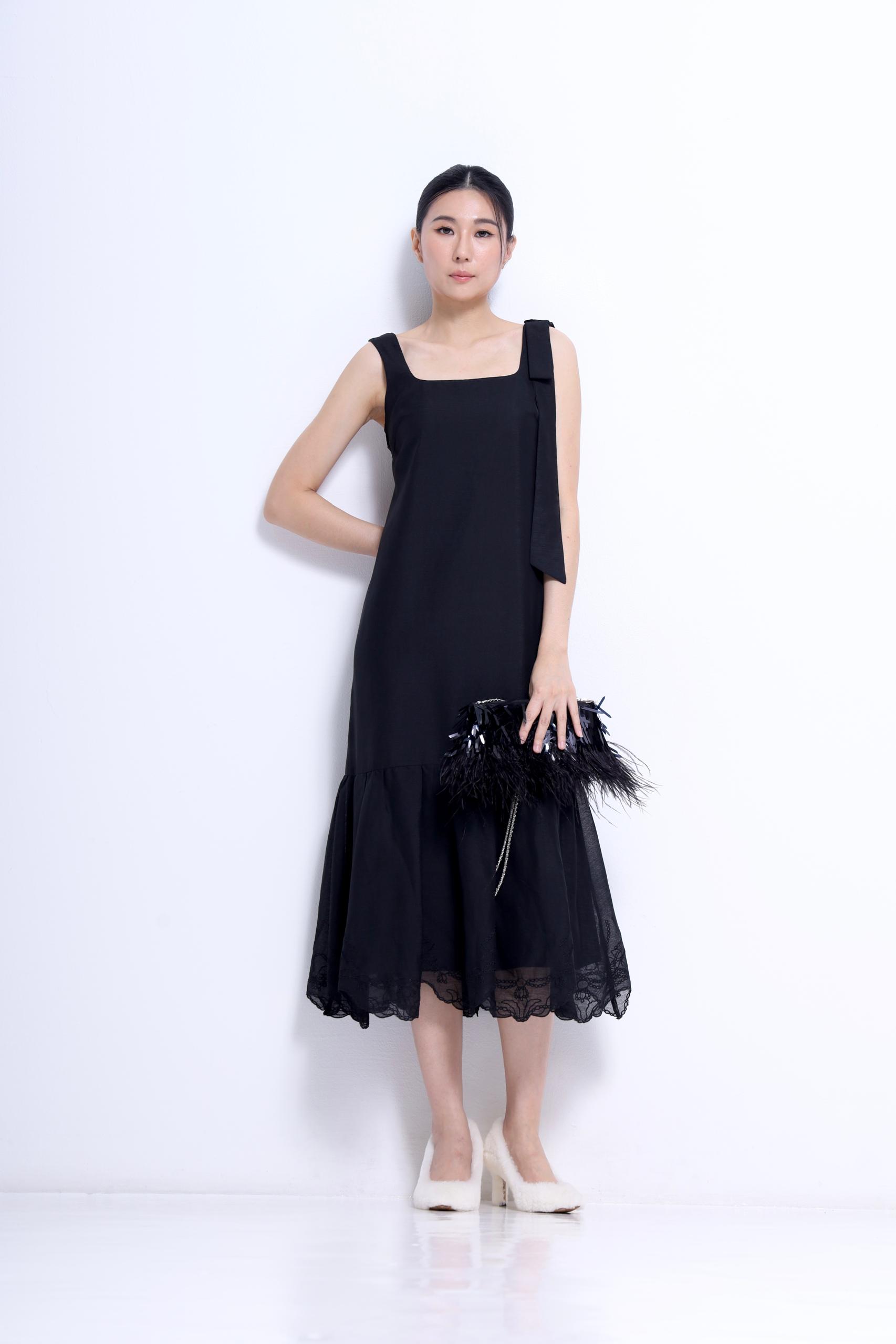 CD2152 PHEONY MESH ORGANZA EMBD DRESS