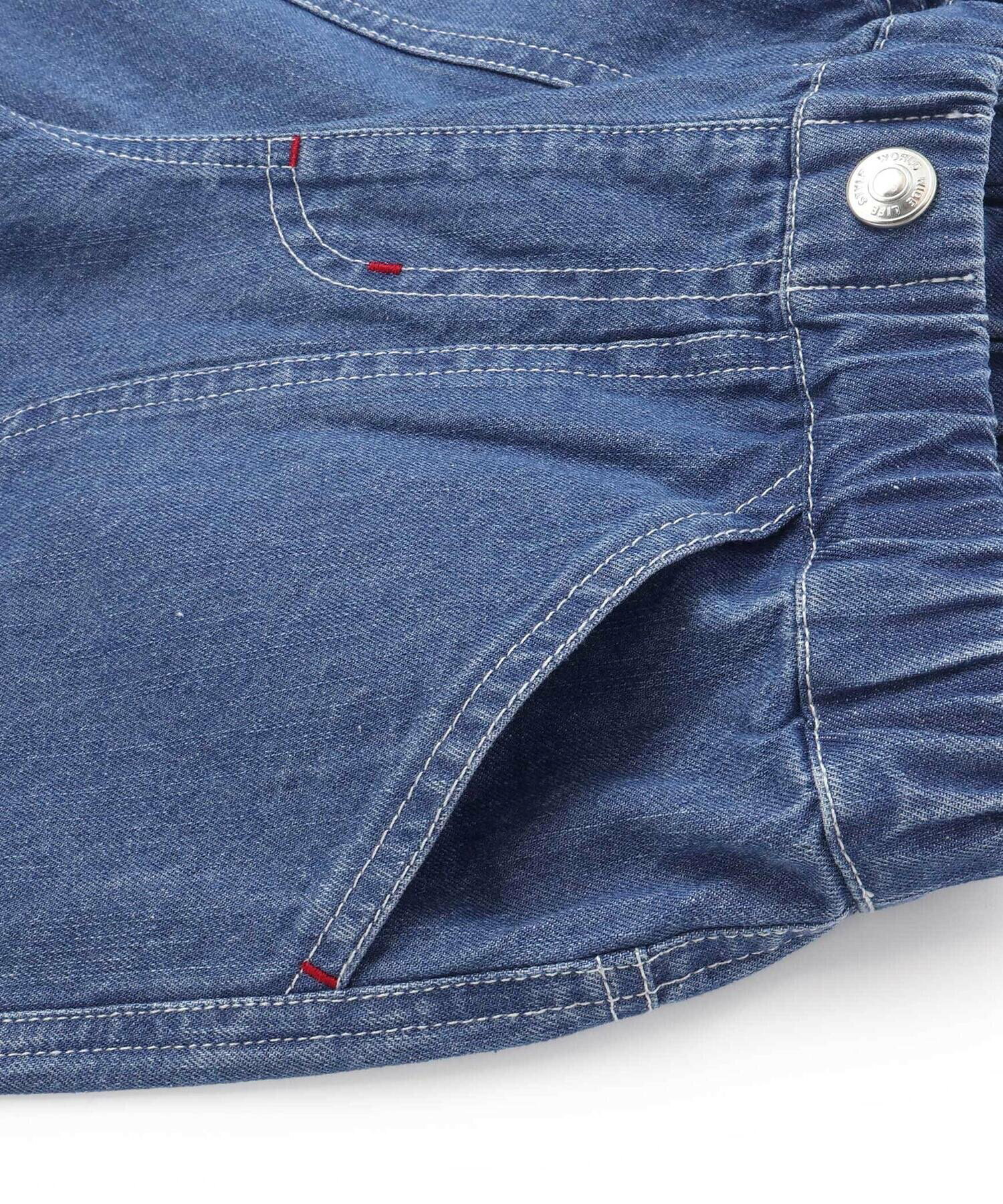 🆕【⭐訂購⭐】🌀 🇯🇵 日本直送🇯🇵 水果昆蟲圖案 拼接條紋 牛仔褲［2款選］🌀[ELDA-0051]