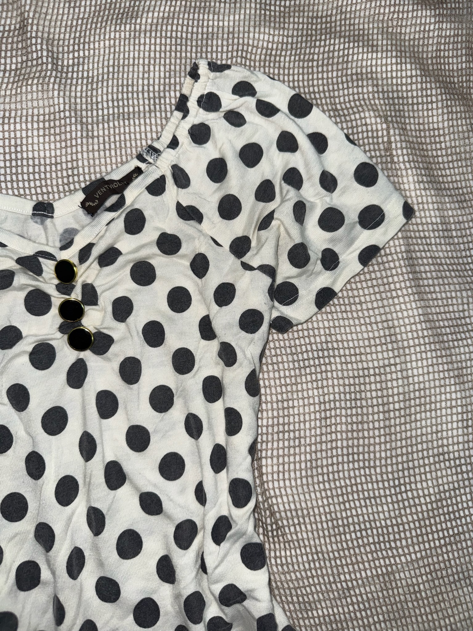 Retro Black and White Dot Print Tea Dress