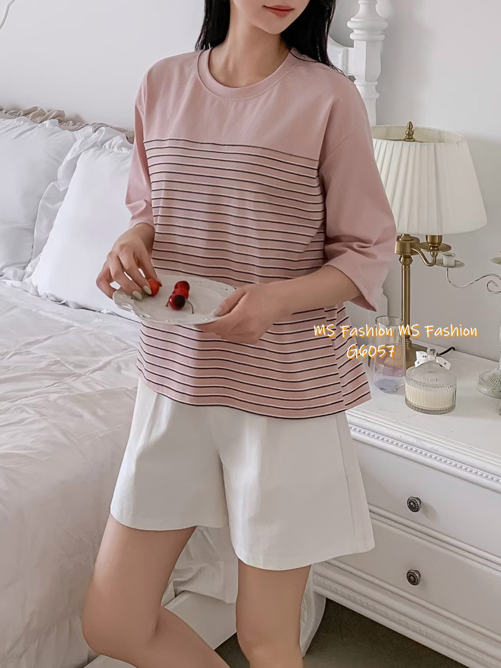 G6057 韓國🇰🇷橫間中袖top