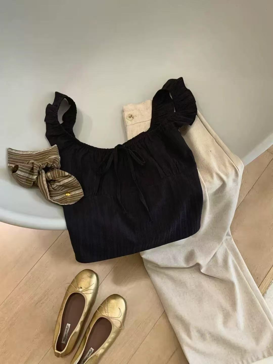 TP295法式小飞袖上衣