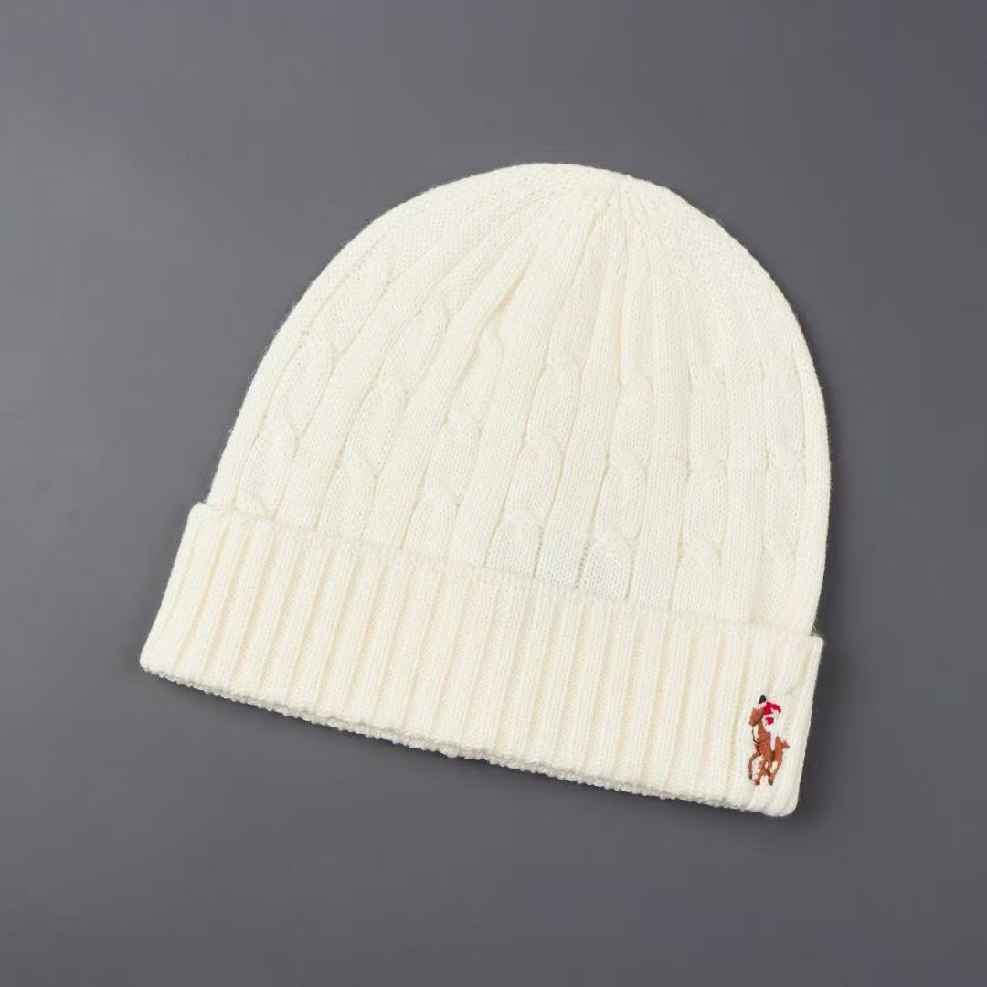 💯Polo Ralph Lauren Kabelgebreide Muts 彩色駿馬針織冷帽
