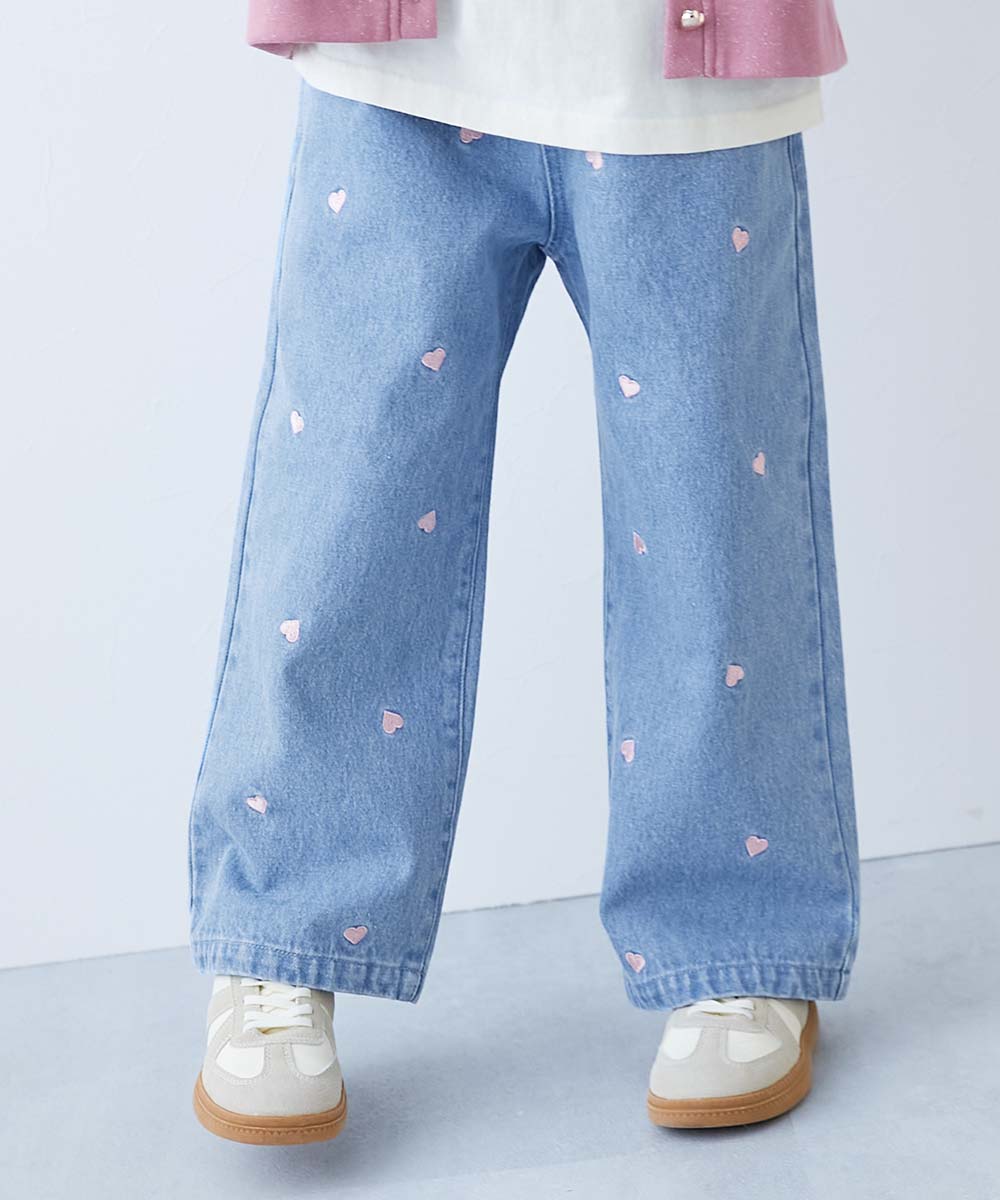 🆕【⭐訂購⭐】日本直送 🇯🇵 🌀刺繡愛心 / 花朵牛仔寬褲［6款選］ [ELFA-0190][260724]