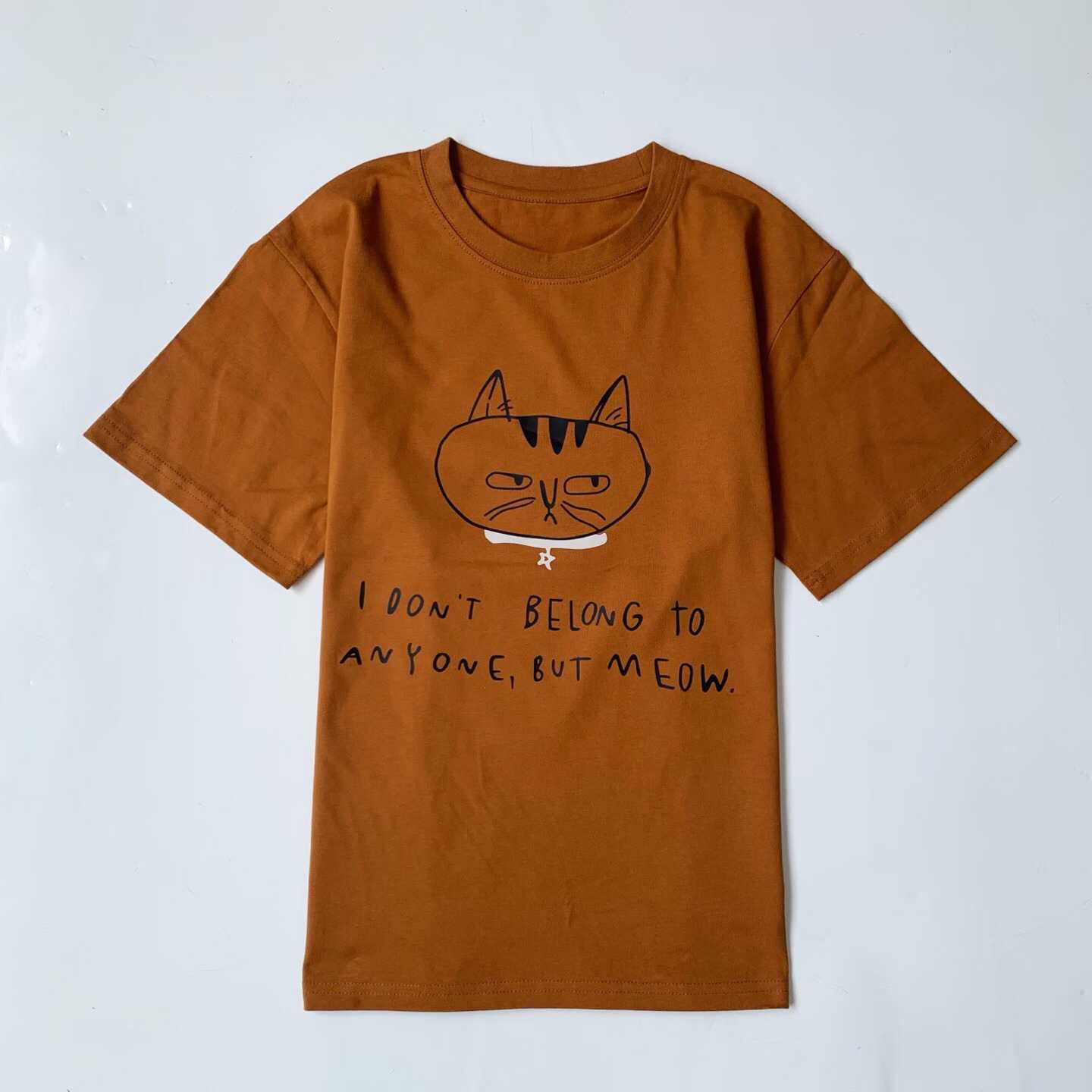 預訂 貓咪MEOW圖案短袖Tee [貨號26A548]