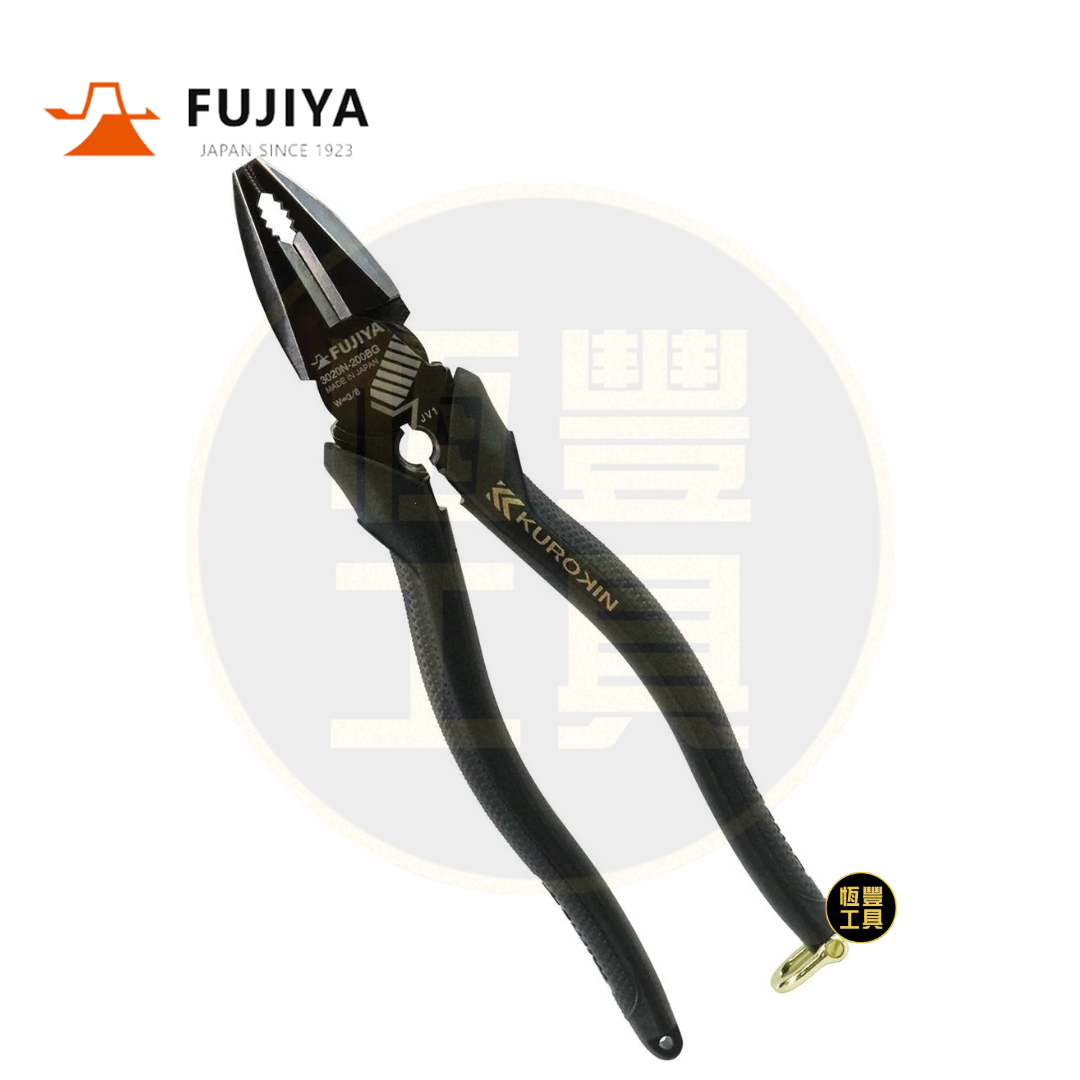 FUJIYA 黑金 8", 9"偏芯鋼絲鉗 3020N-200BG, 3020N-225BG (付3分螺牙修正)