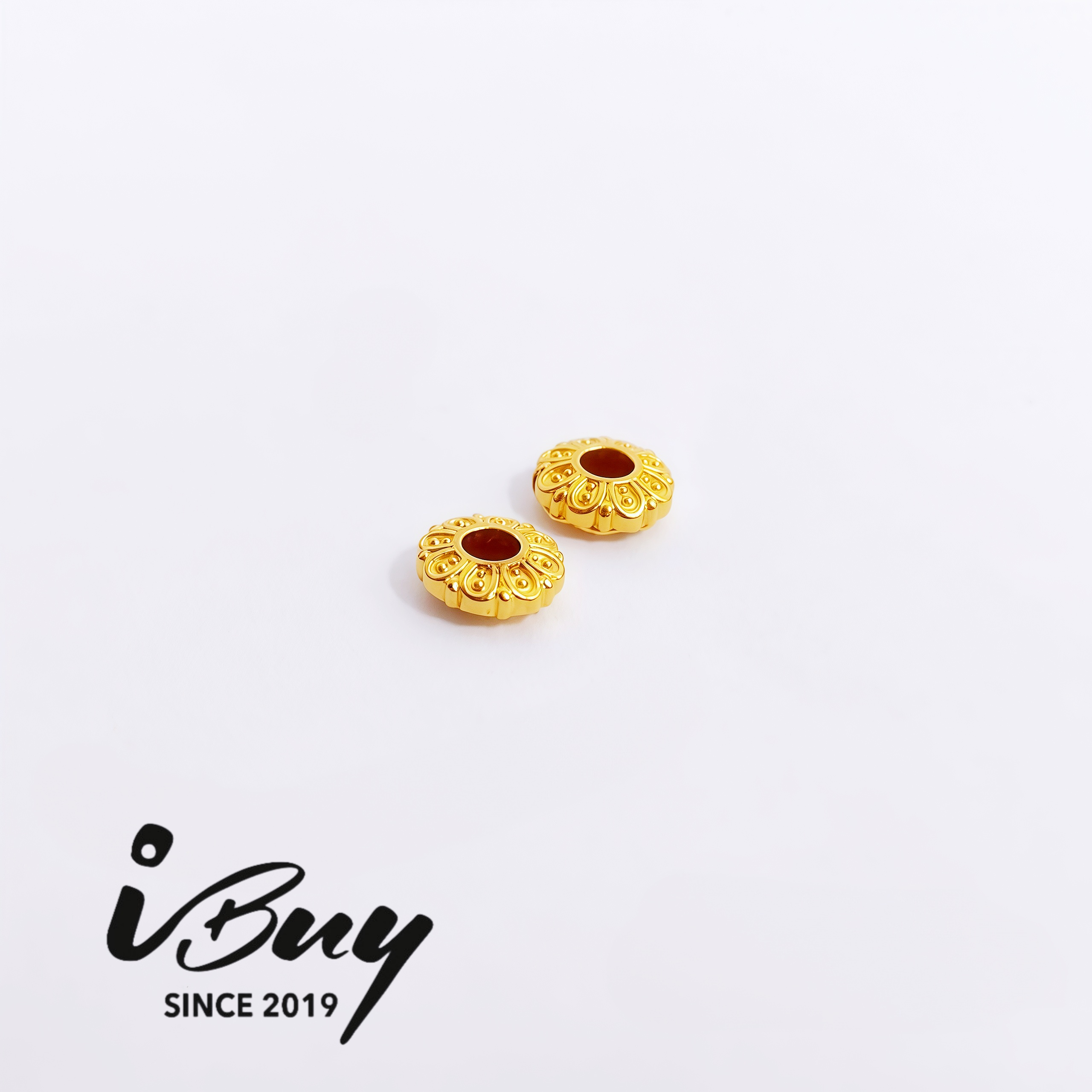 999 GOLD EMBOSED SPACER BEAD 999 金 花纹隔片串咀