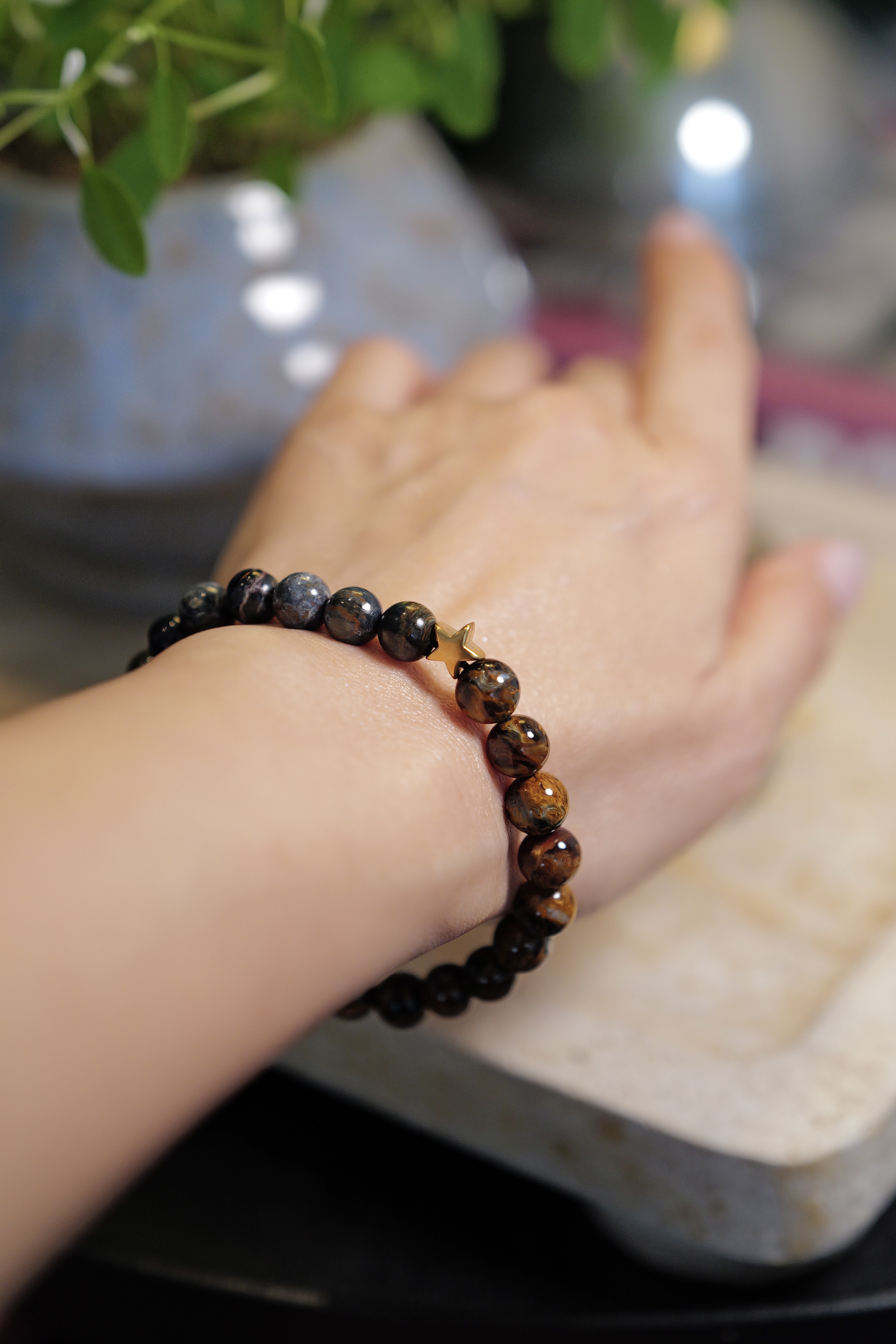 ༒8mm雙色彼得石手串飾品༒BR.3621C1JZF0-RT11*3Fs