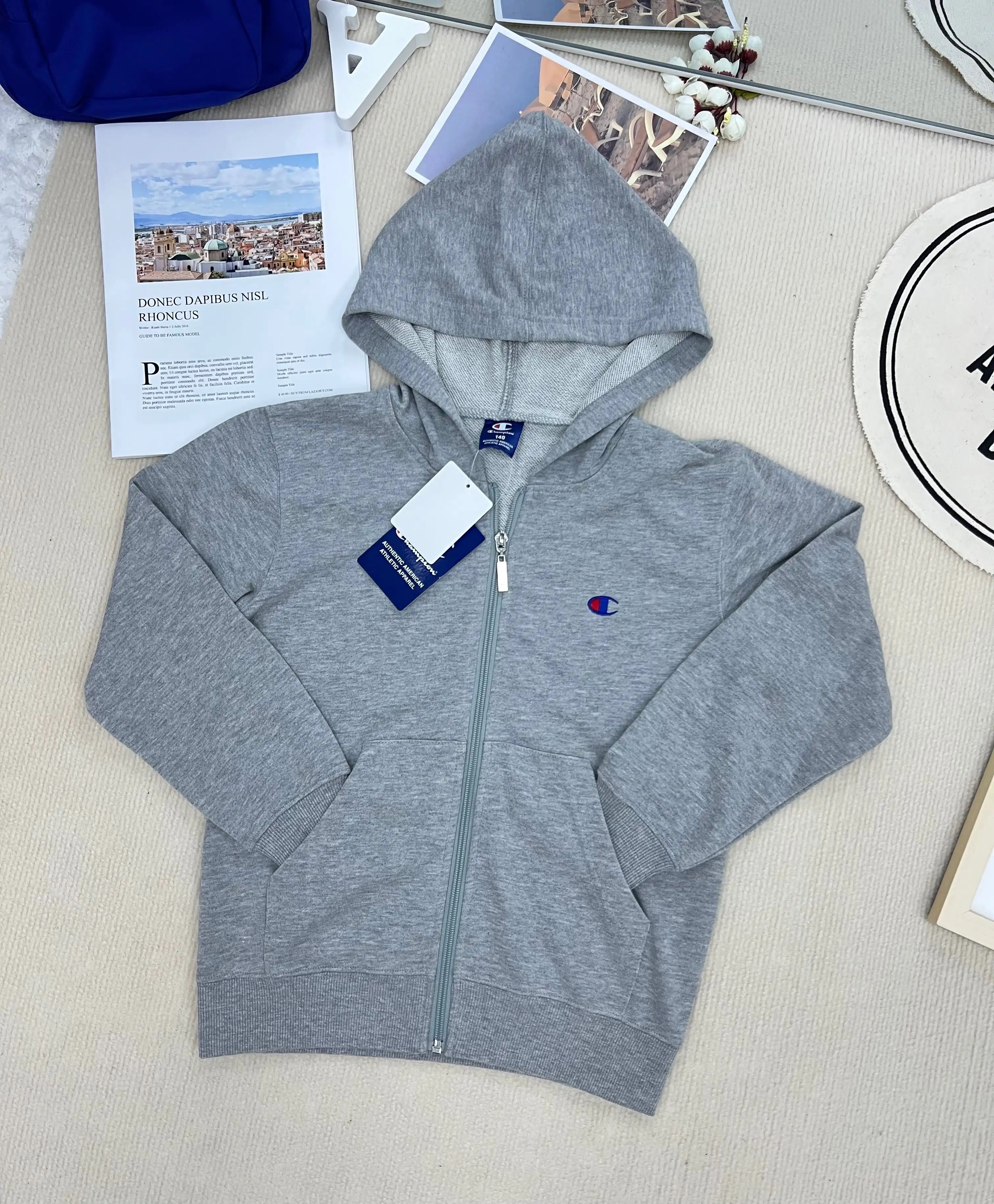 Champion Small Logo Jacket Grey #8546 