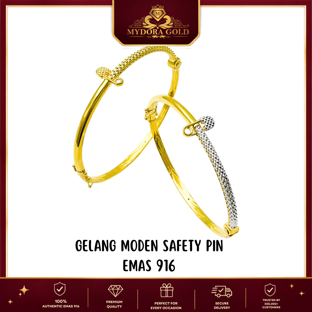 MYDORA EMAS 916 Gelang Moden Safety Pin l EMAS 916/22K