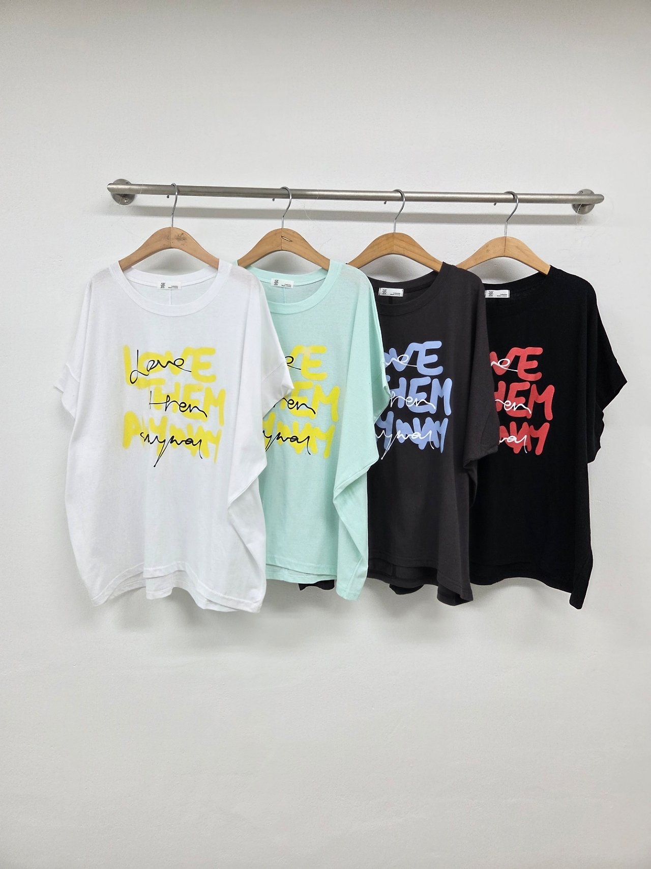 🇰🇷K5575 cotton彩色印字鬆身tee