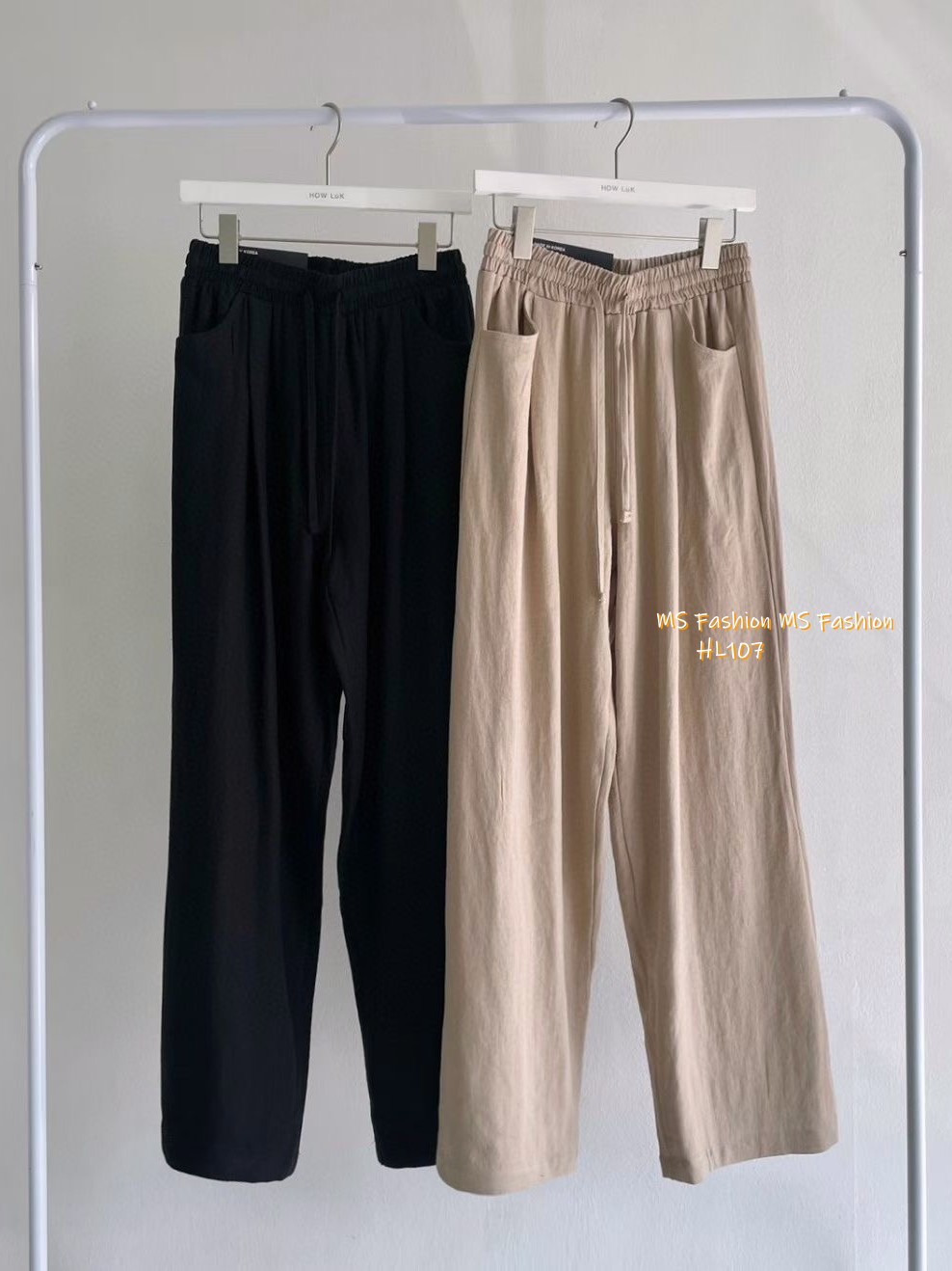 HL107 韓國🌼Howluk棉麻闊筒褲