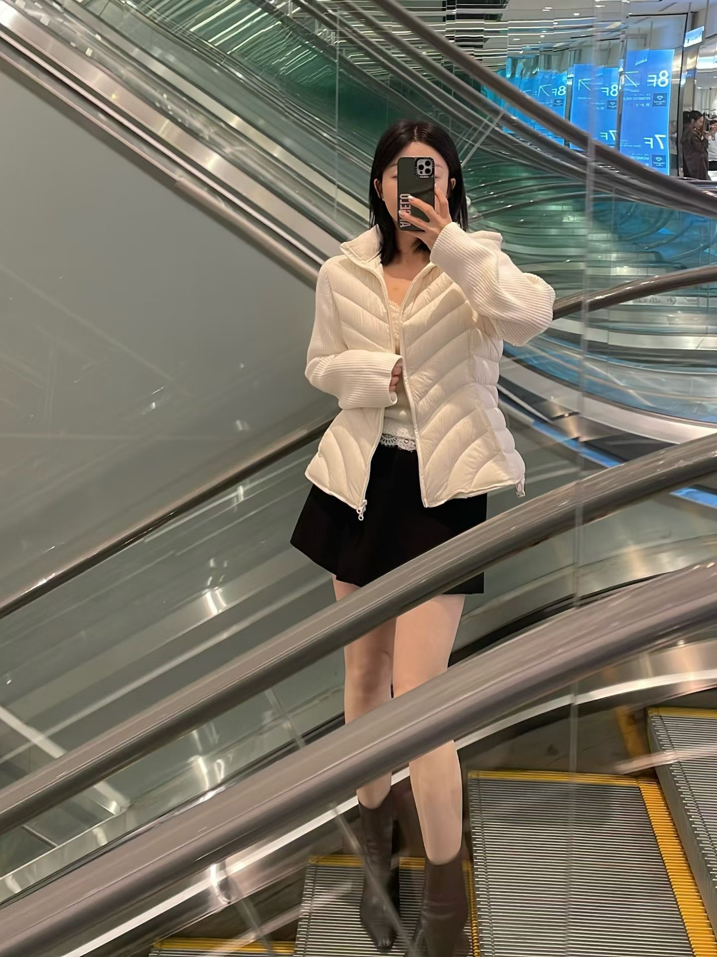 Quilted hood slim leisure jacket