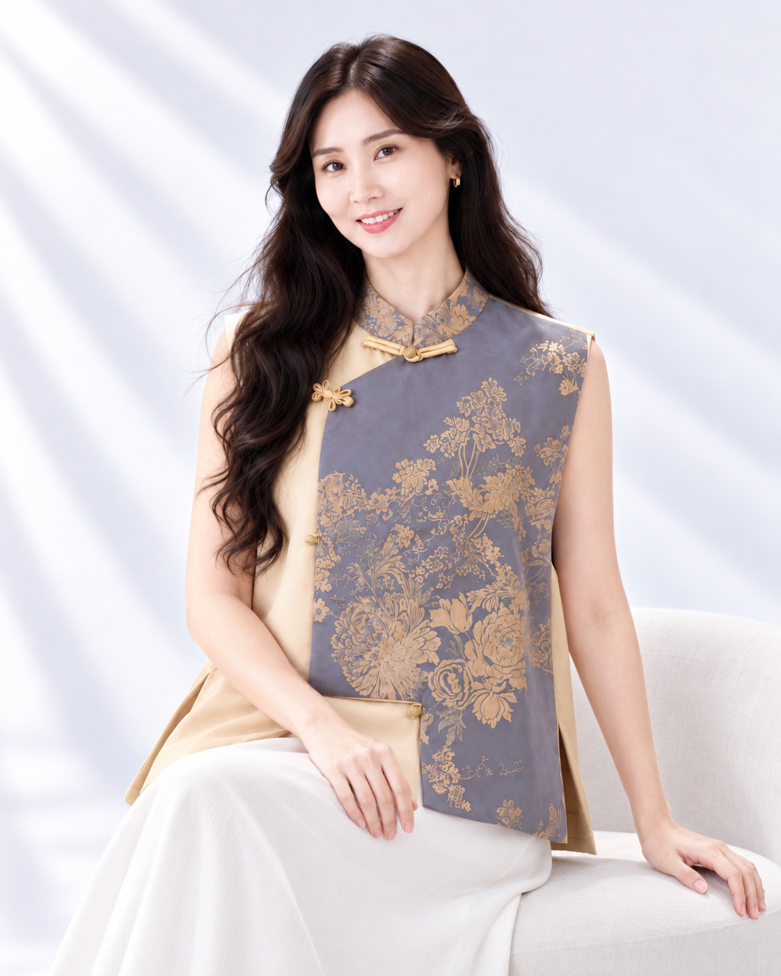 5143 Aurelia Jacquard Qipao Vest