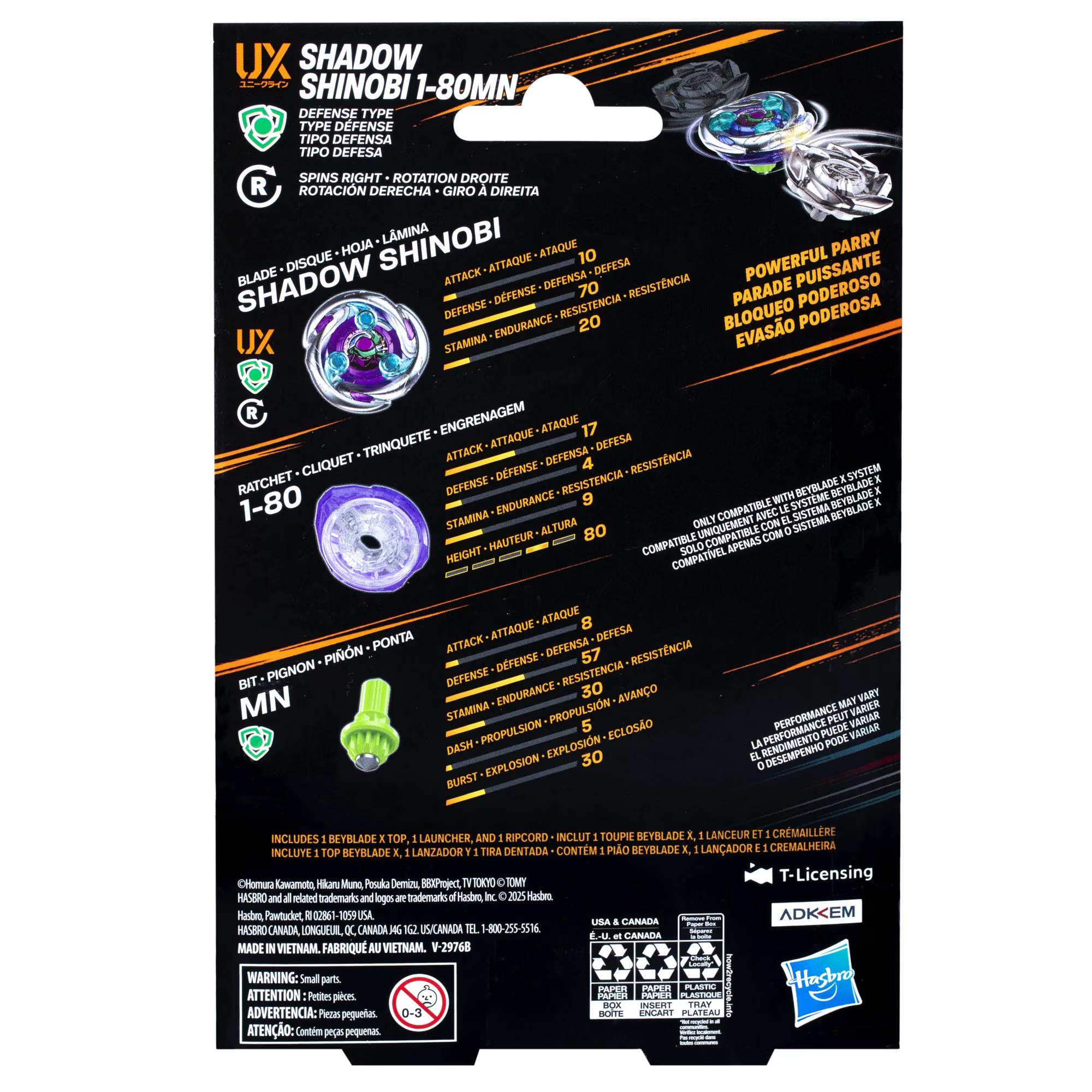 🇺🇸 美版UX系列爆旋陀螺 Beyblade X Shadow Shinobi 1-80MN