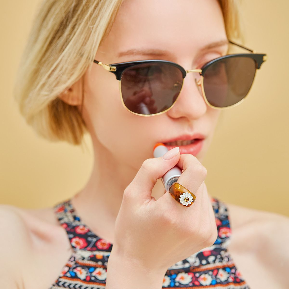 [JONGJONG] Daisy Brown Ring (2種)