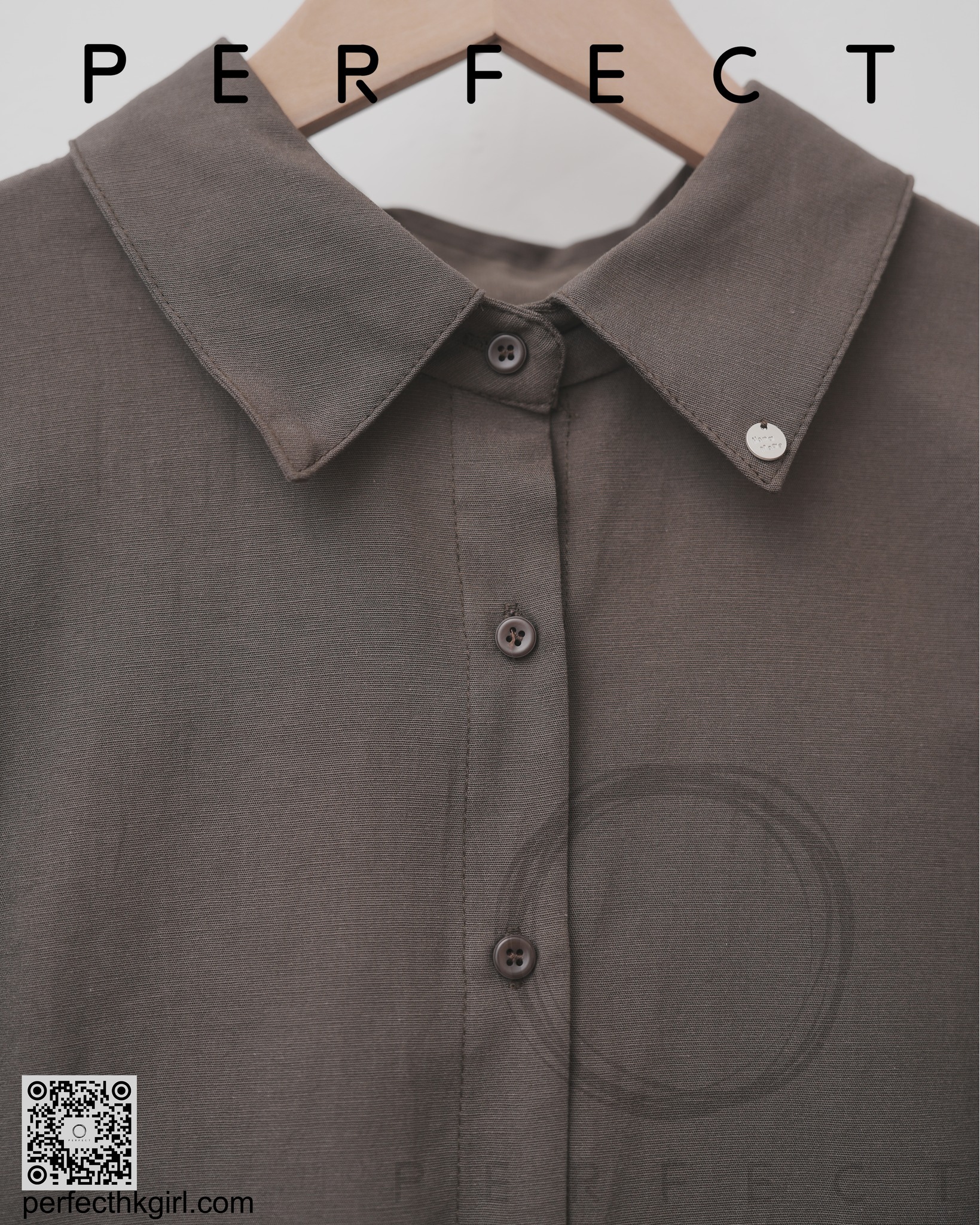 T0020_百搭氣質背心連恤衫兩件套 (橄欖綠色)