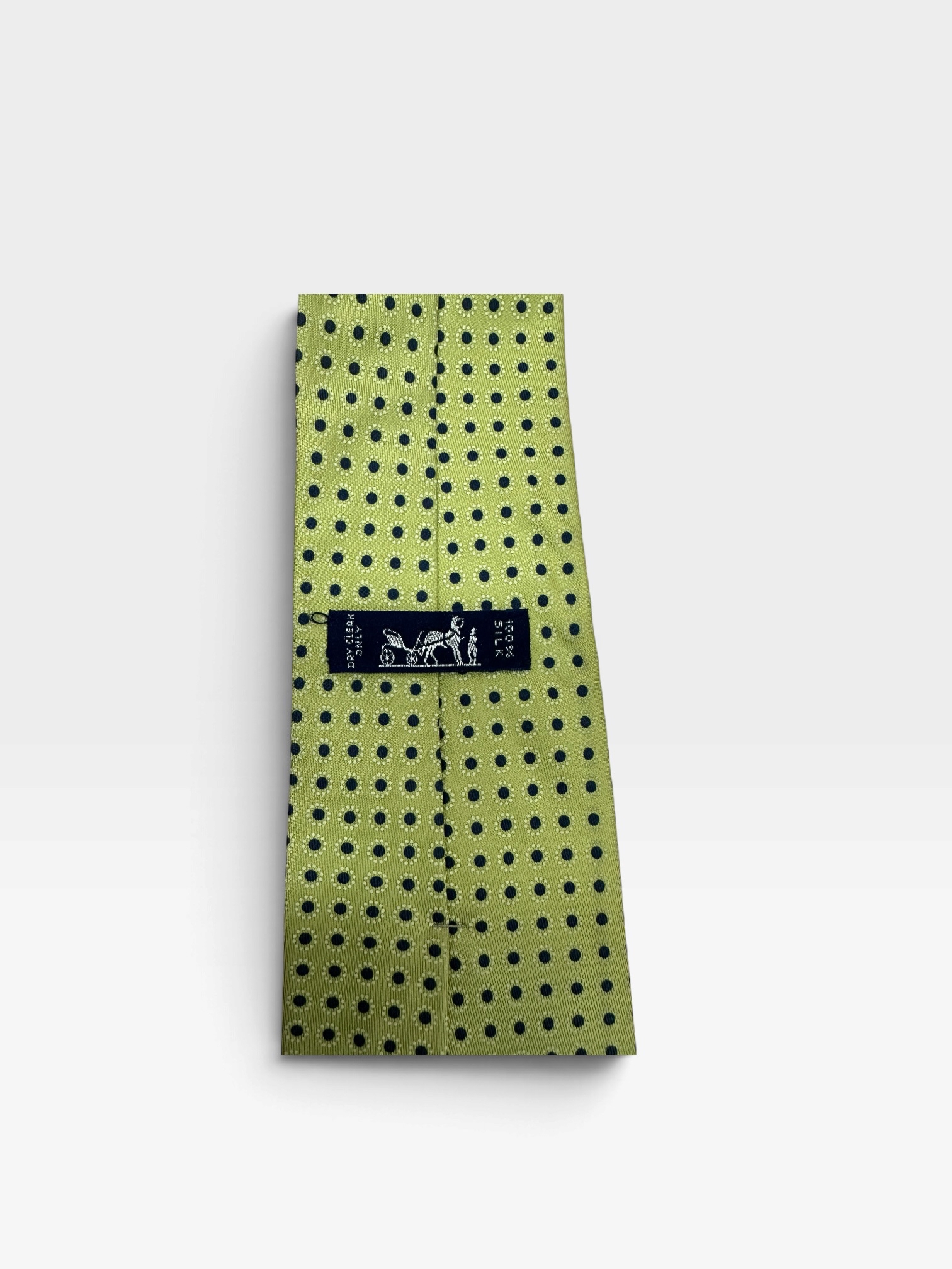 Pre-Owned Hermes Marinella Light Green Sartorial Printed Silk Tie/Product Code: 102002