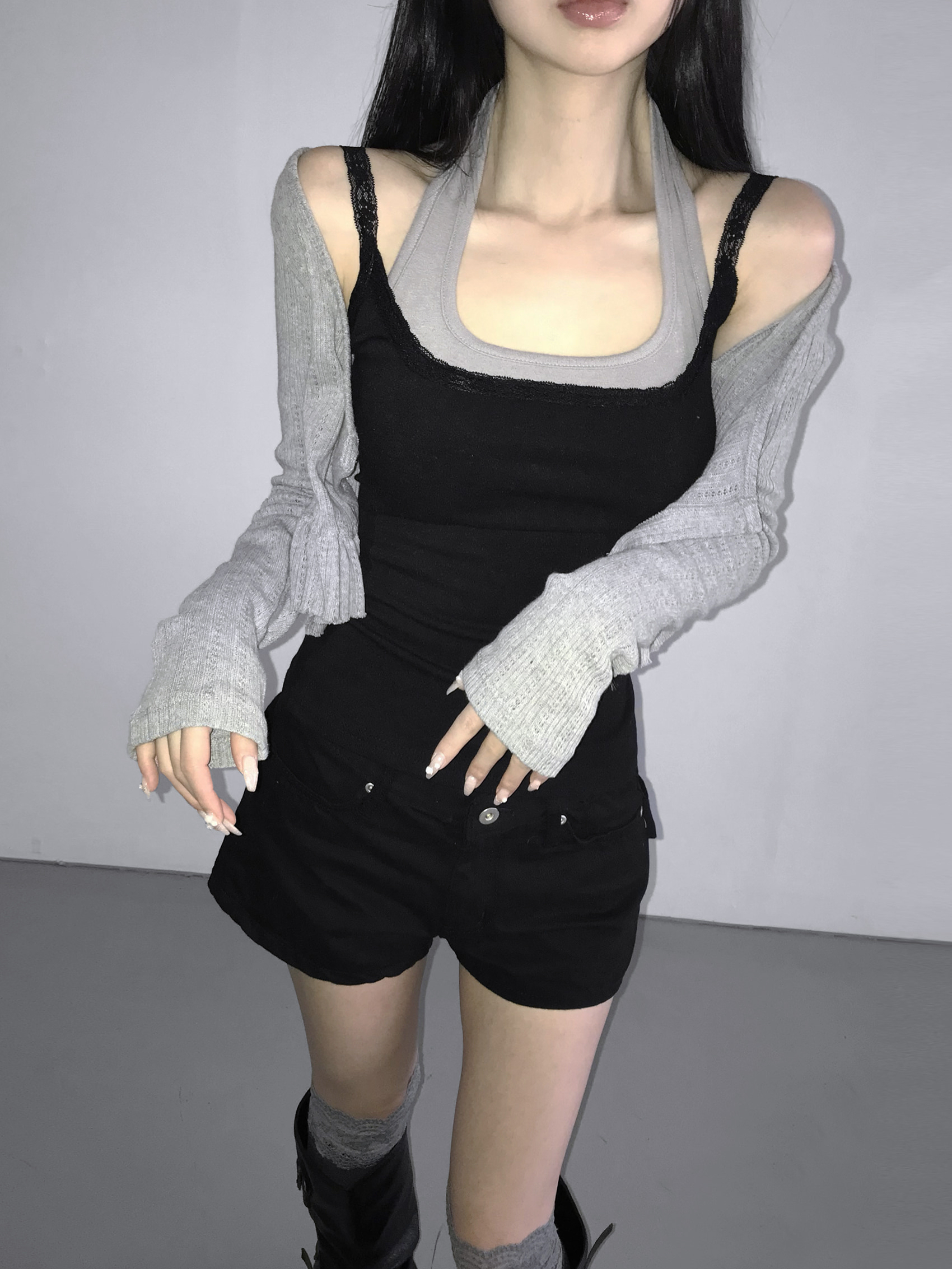 Grommet Belt Mini Shorts