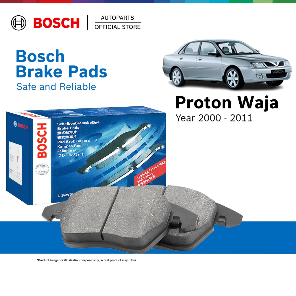 Bosch Front Brake Pads for Proton Waja 1.6 MMC CPS Campro (2000 - 2011) 0986505002