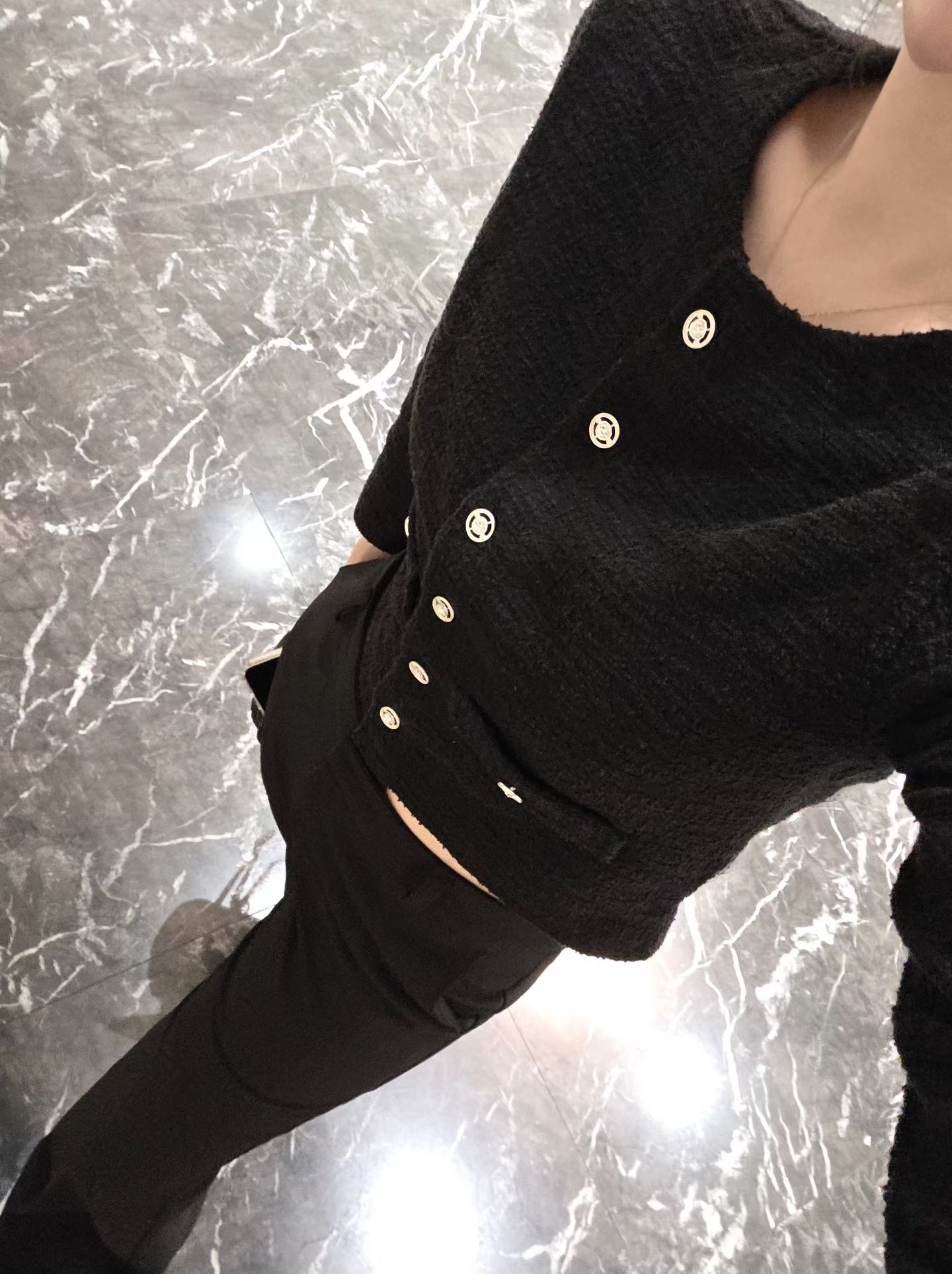 ♥︎Classy縷空閃石扣Tweed外套