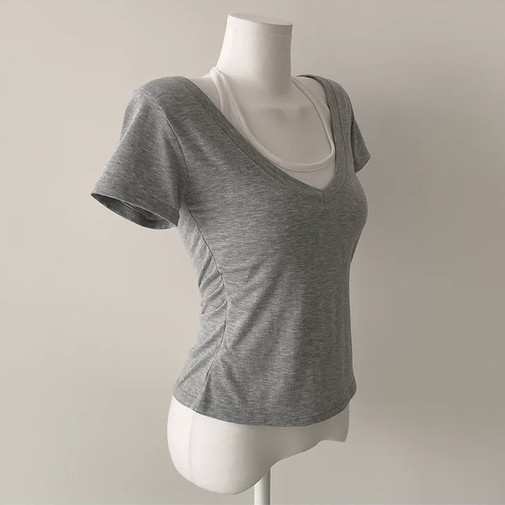 Halter Neck Layered V-Neck Top