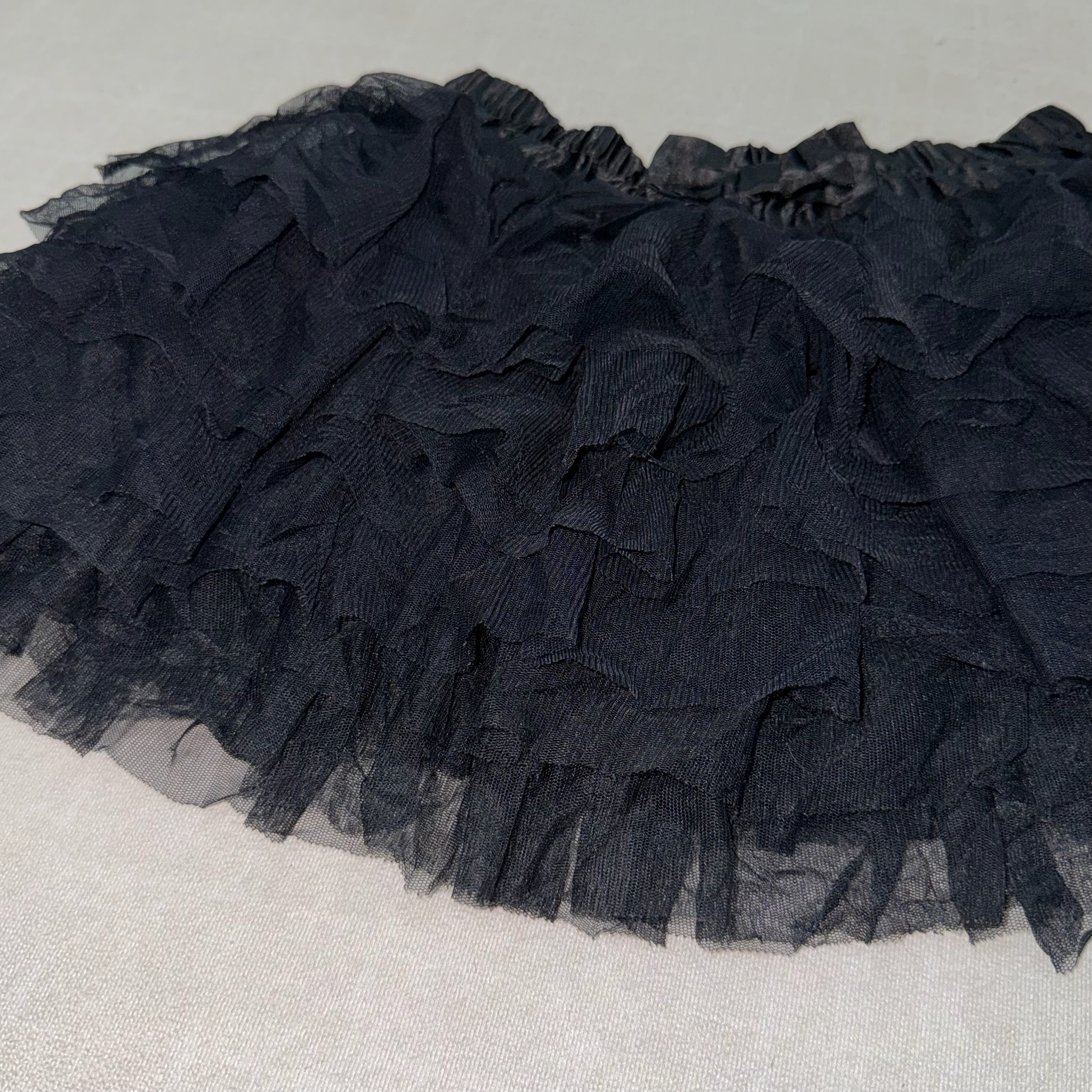 Dark Bow Chiffon Tiered Skirt