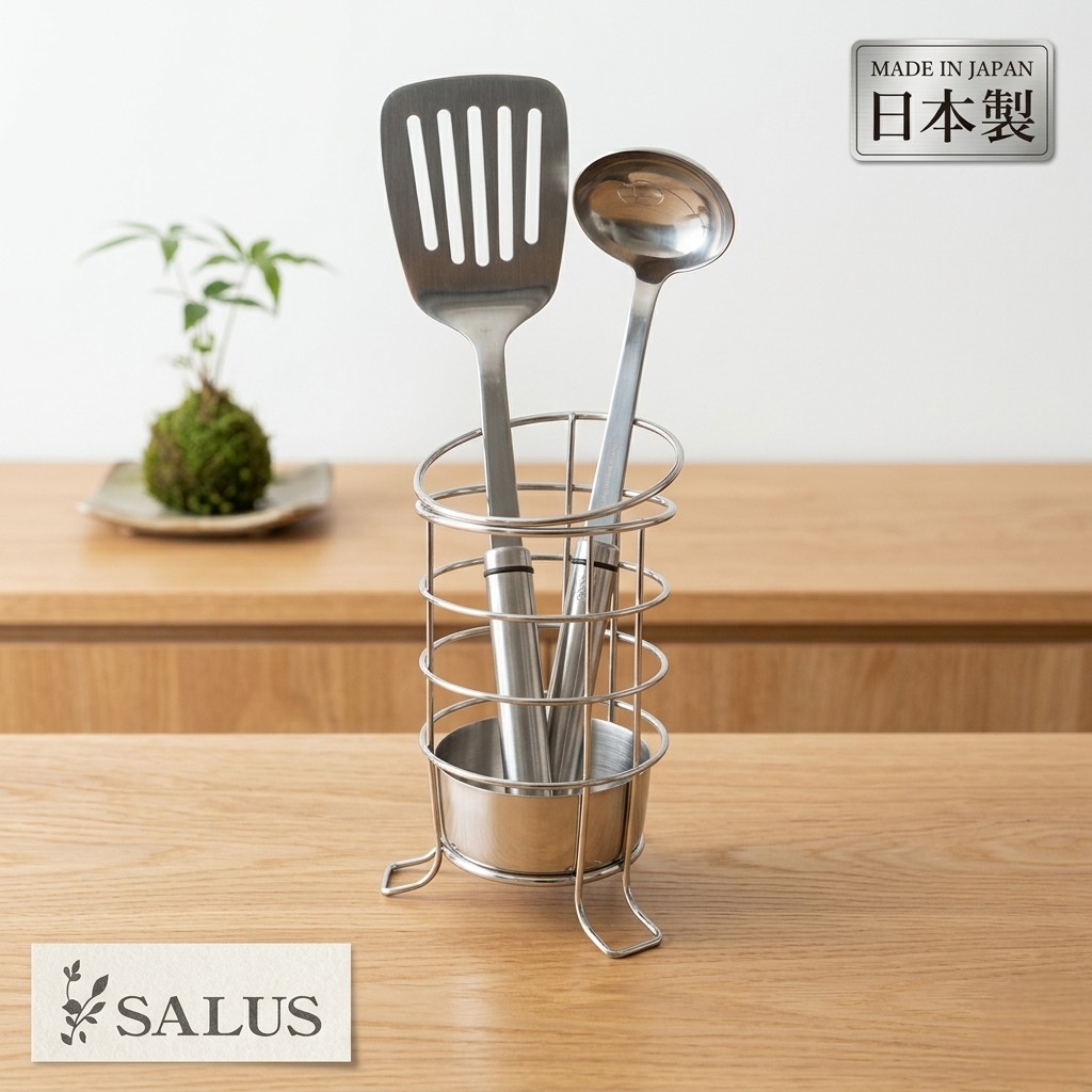 🔥🔥【日本製《佐藤金屬 SALUS》不鏽鋼廚房工具收納桶】