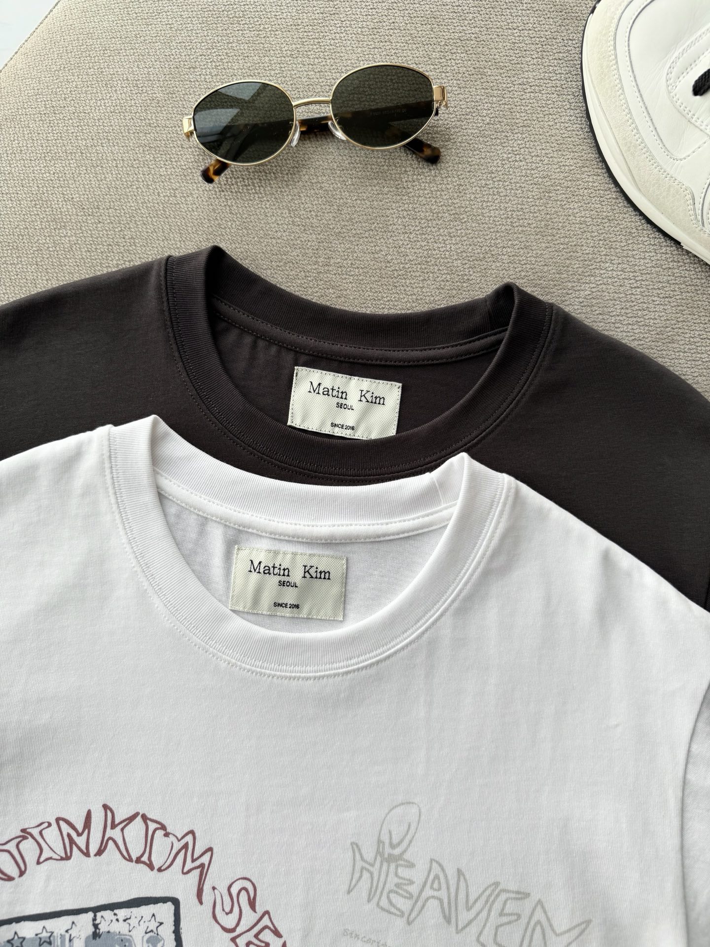 韓國🇰🇷 Matin Kim 手繪塗鴉印花短袖Tee 