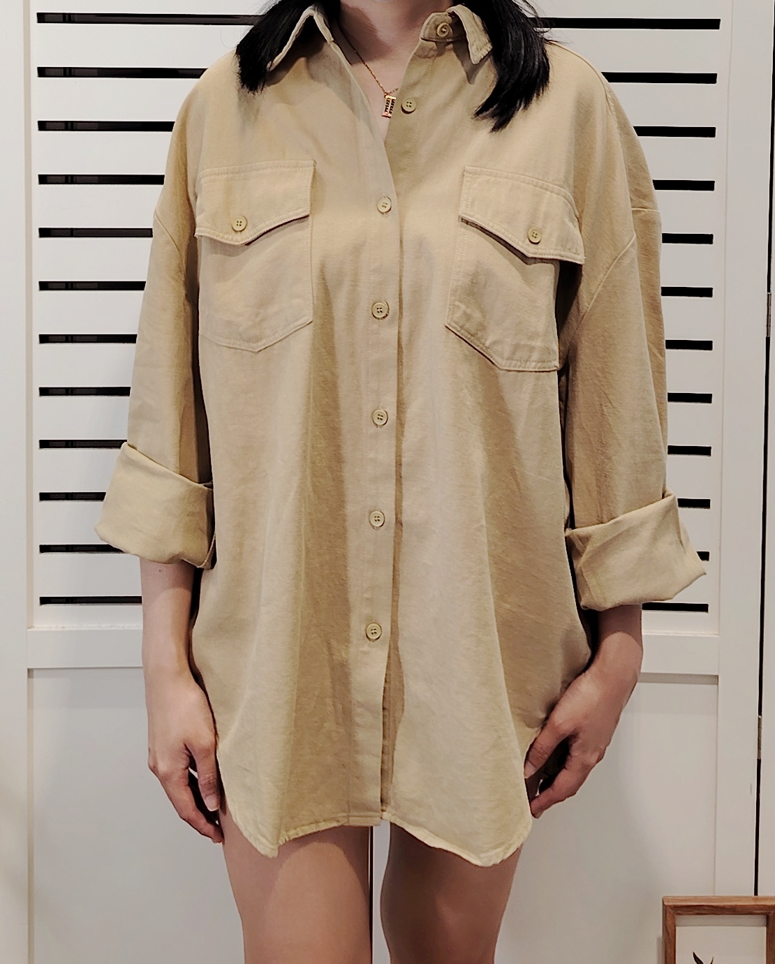 8218 K Style Cotton Collar Shirt 