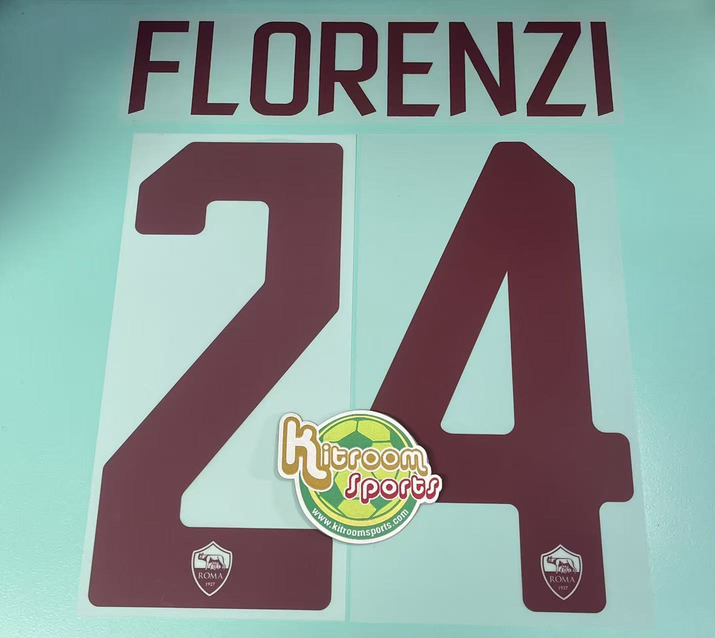 2017-18 Roma Away Nameset #24 FLORENZI