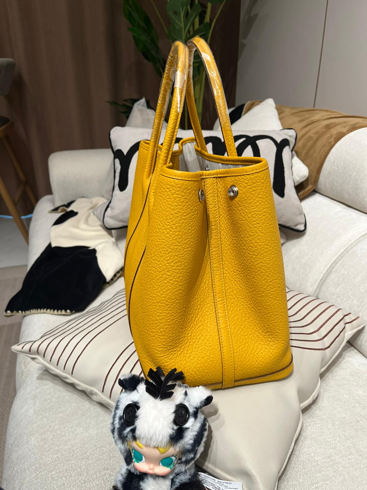 Hermes garden party 36,STAMP C，9D 琥珀黃，100%Authentic,99%new✅塵袋  