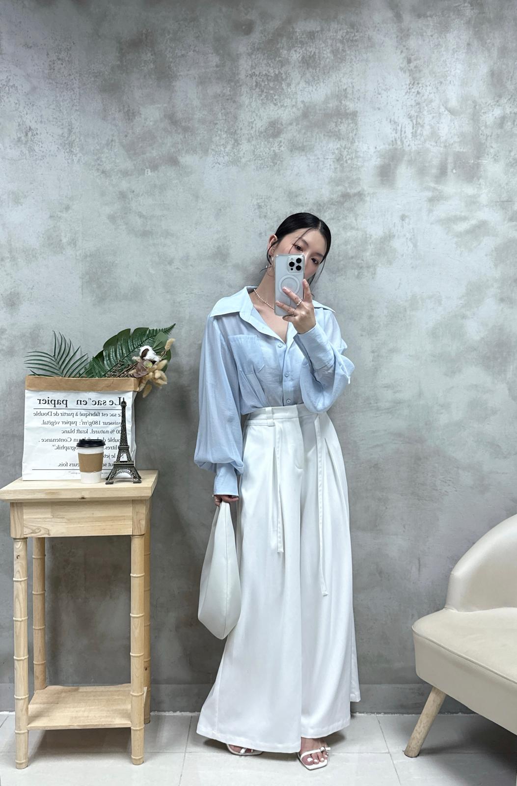 D16 打褶腰恤衫外套