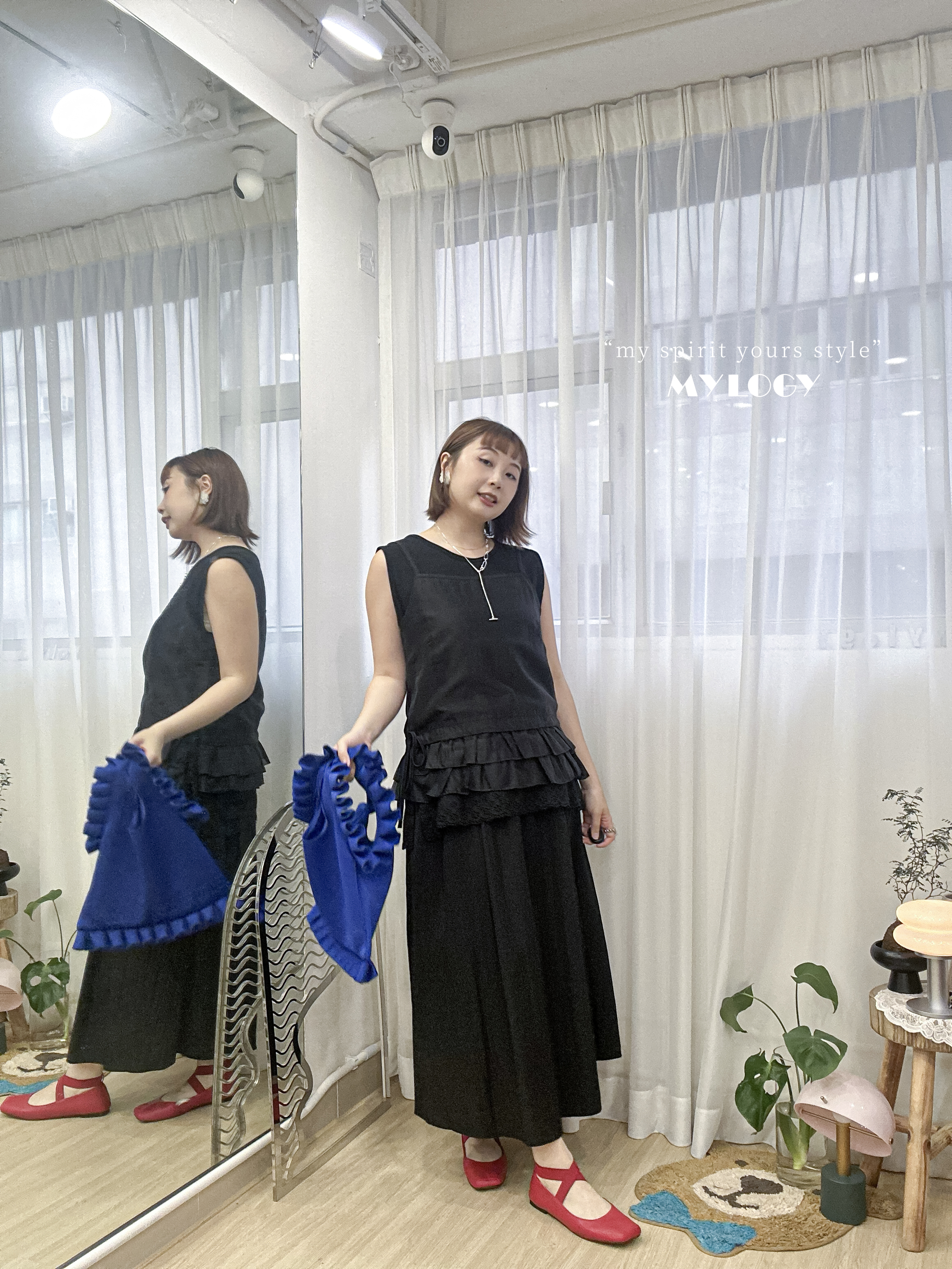 重點係下邊～完美裙邊超百變基本款背心 PS0002 - 黑色 Black