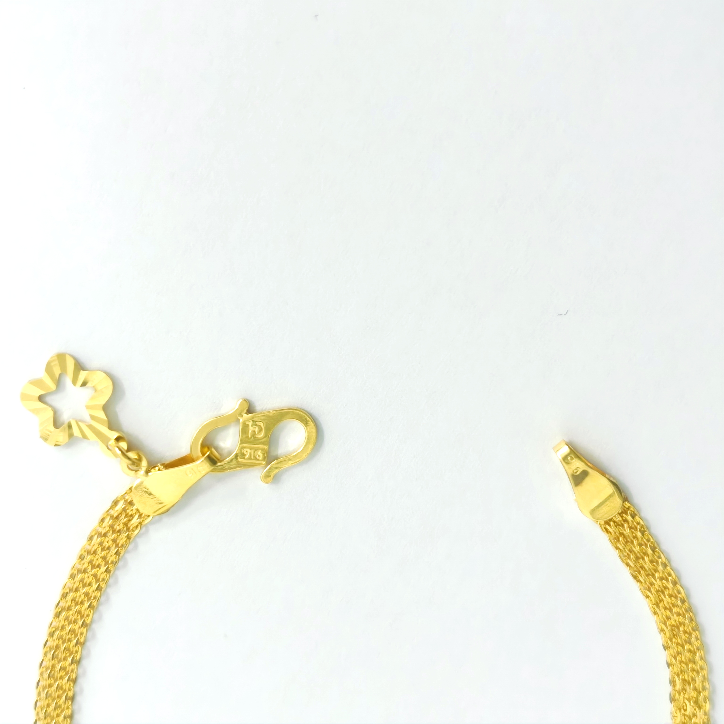 916 GOLD MILAN 4 LINE BRACELET 916 金 米兰4行手链
