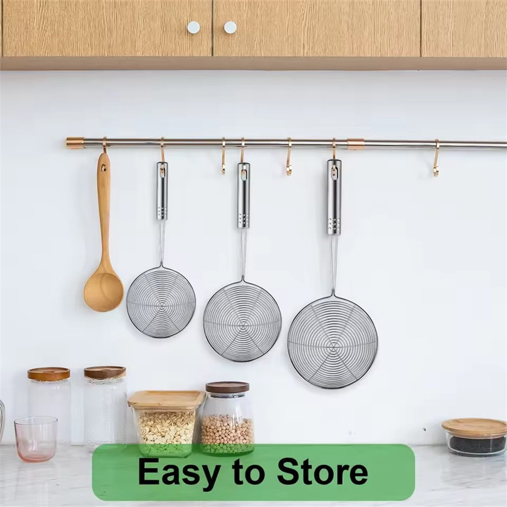 3pcs 不鏽鋼漏勺 九珠線漏（A）14cm+16cm+18cm 3個一套 UB0279