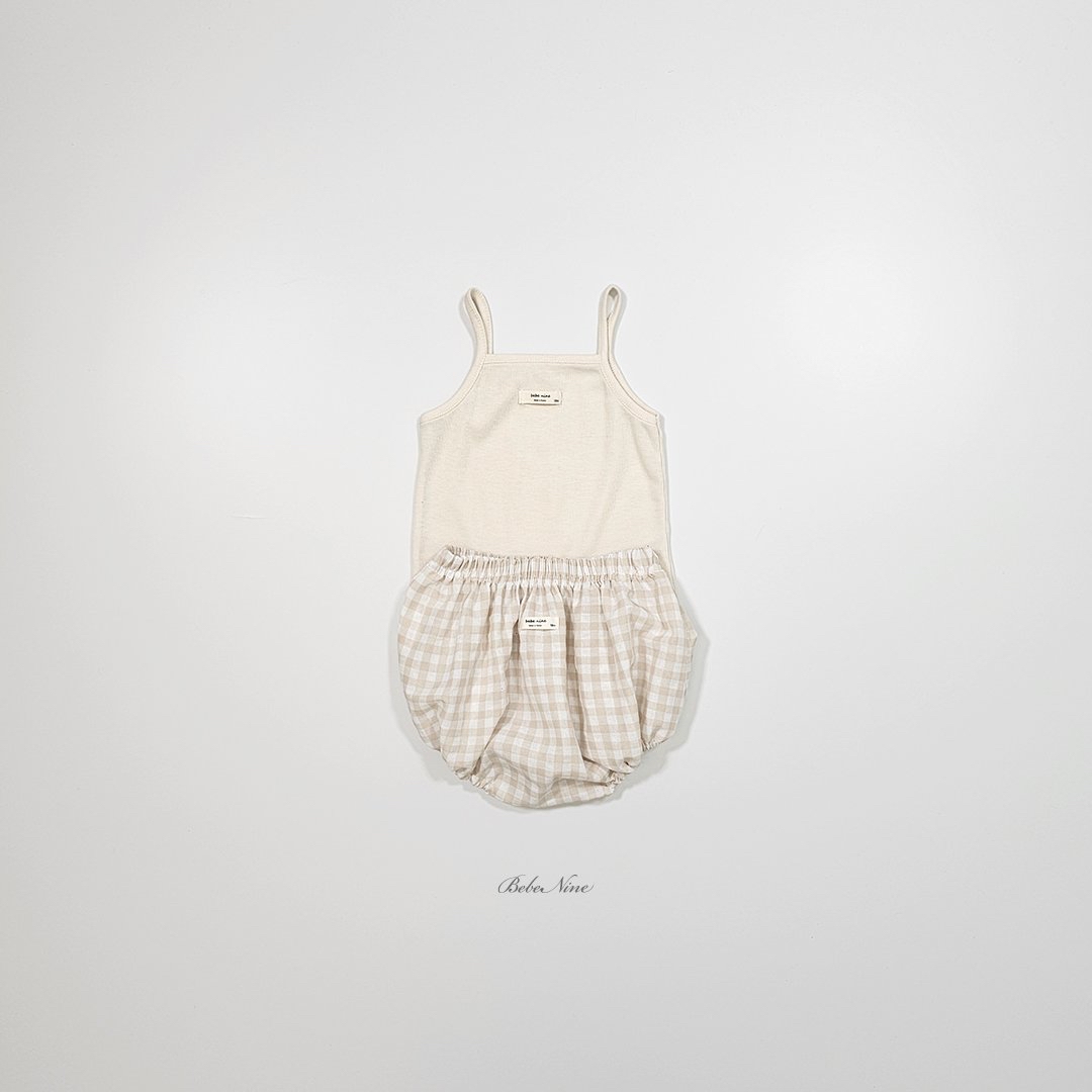 ☀️預訂 韓國直送☀️🇰🇷Bebenine三色標籤吊帶背心格紋上下套裝