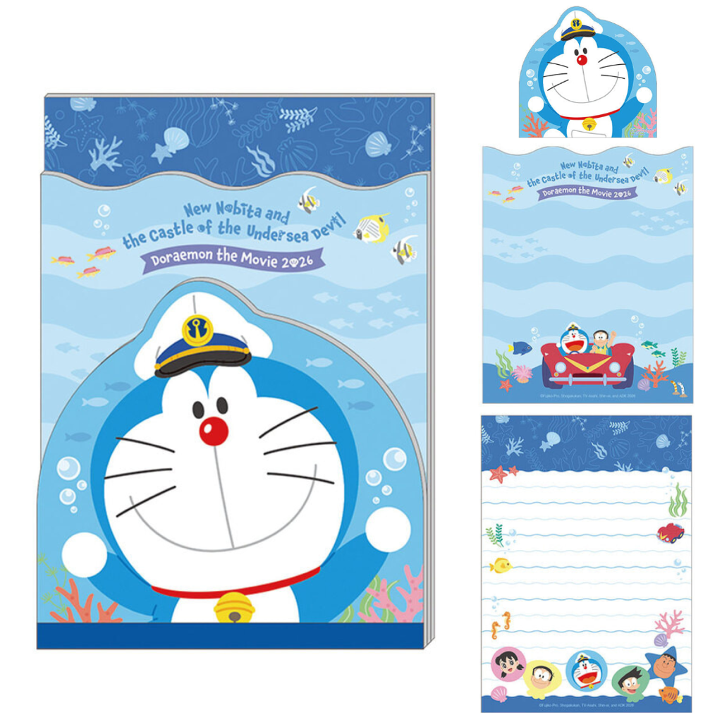 [現貨 / 訂購] 多啦A夢 2026 電影《海底鬼岩城》文具: 原子筆/貼紙/File/Memo/明信片