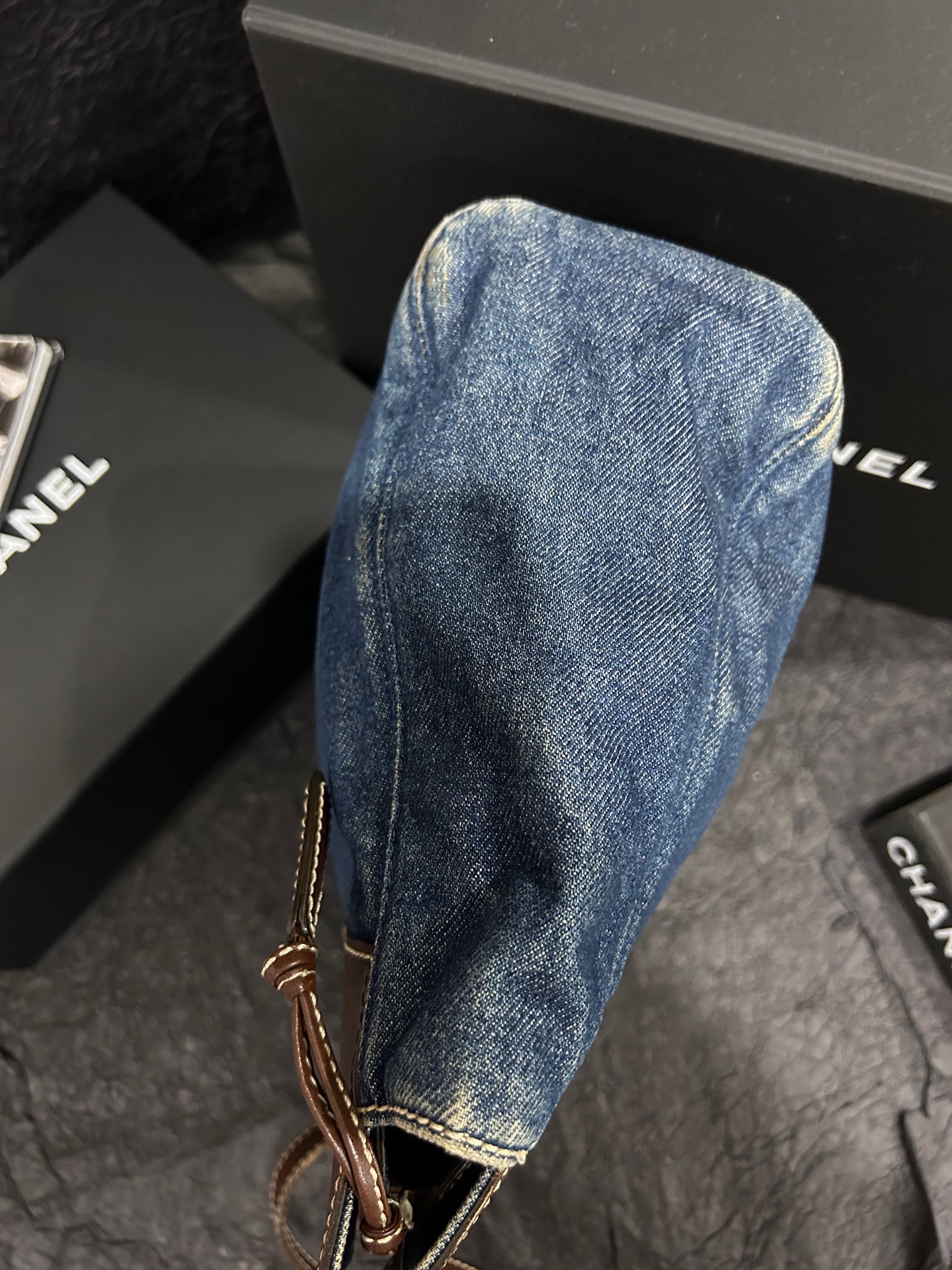 【預訂貨品】Chanel 藍色丹寧牛仔拼皮tote