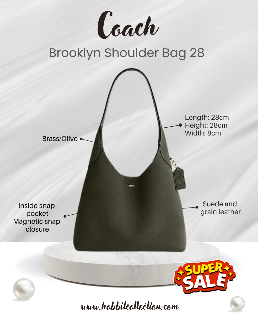 限時減價！Coach Brooklyn Shoulder Bag 28