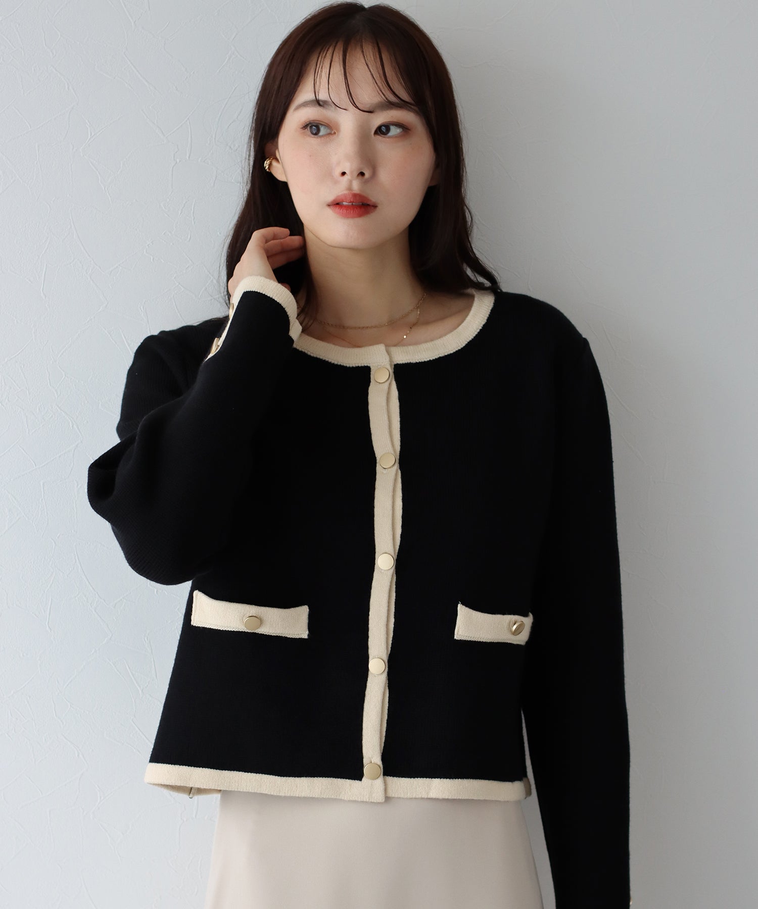 <JP> 輕奢風Gold Button Knit Jacket * 9色入 <預購>