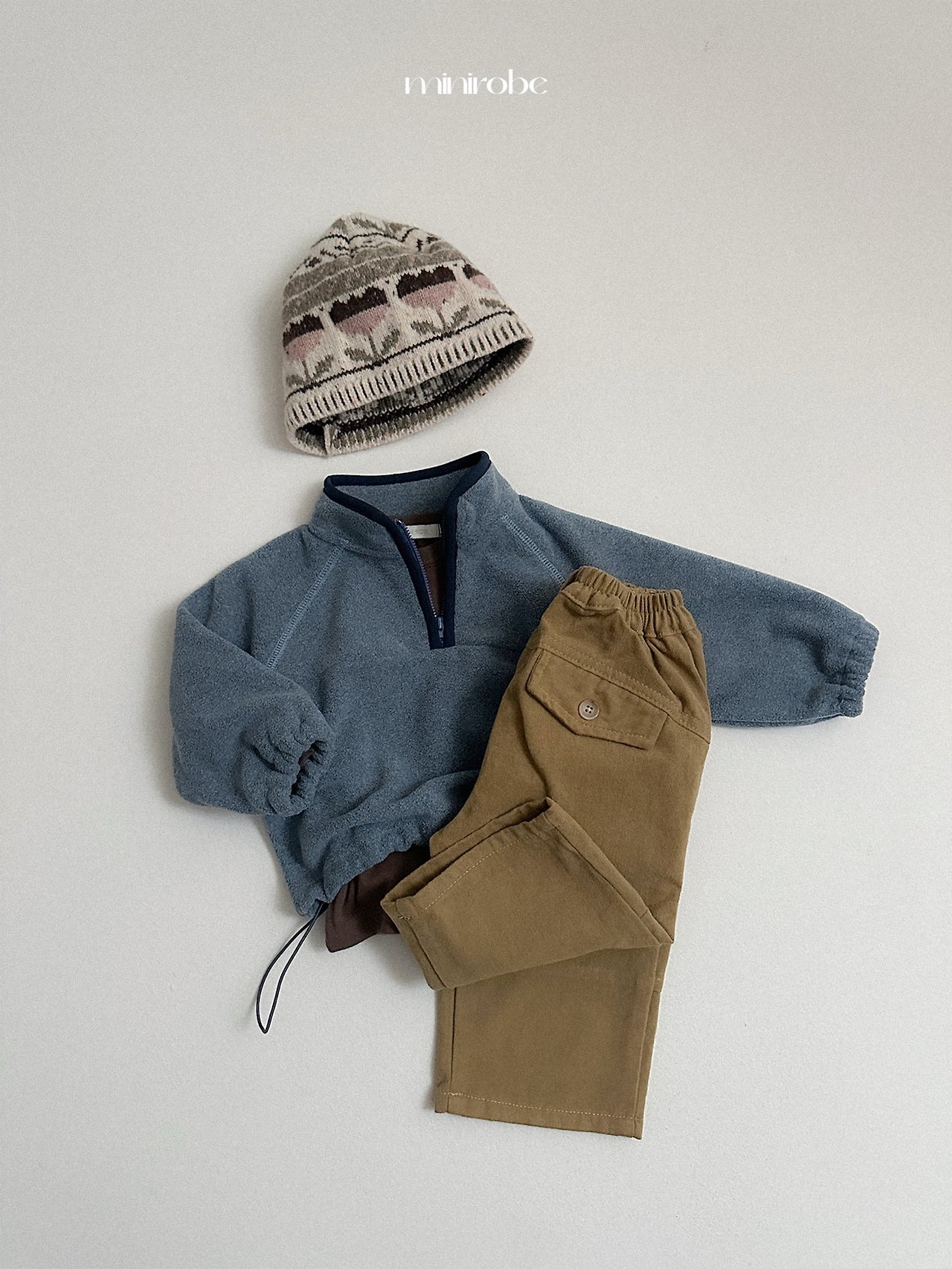 Mnirobe | Two-tone fleece half zip