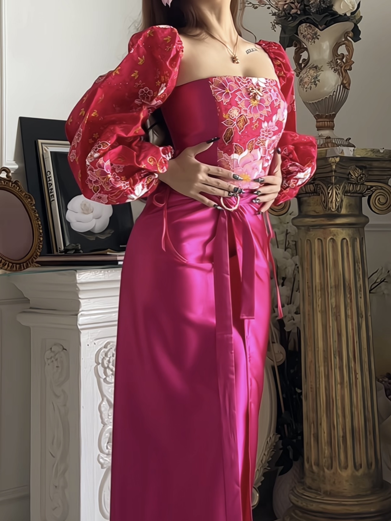 Batik Corset Set in Hot Pink - Limited Edition