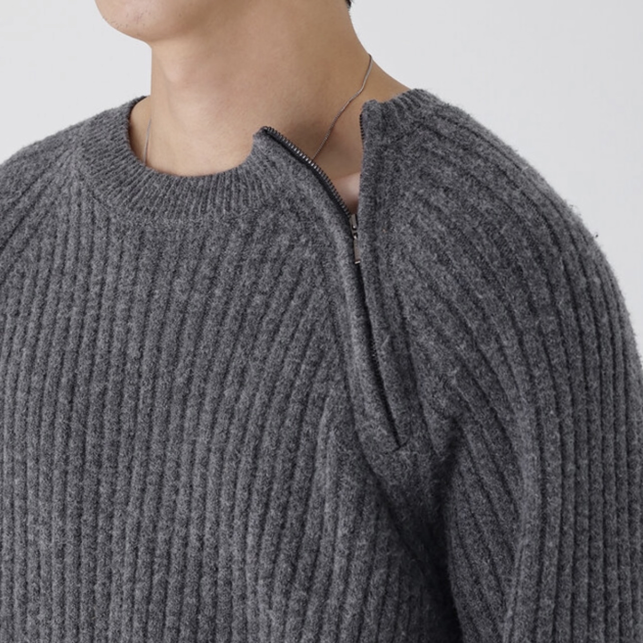 🇰🇷膊頭拉鏈冷衫