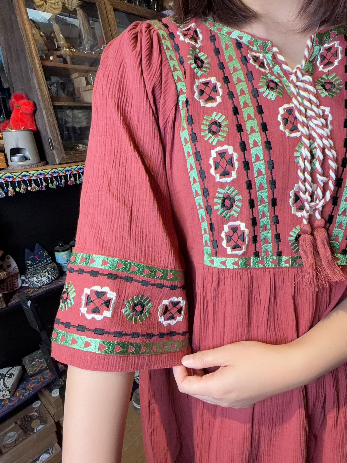 Brick Red Emb. OP 43" #1465